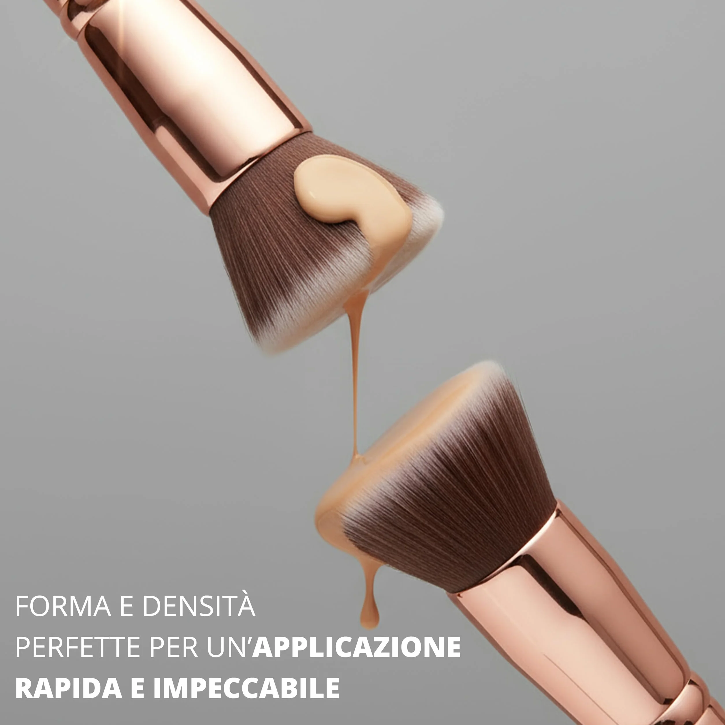 Pennello Flat Top Kabuki Viso per Fondotinta Liquido, Cipria, Crema Minerale - Setole Sintetiche Professionali