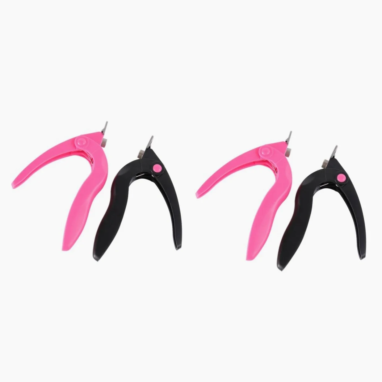 Healeved 4pezzi Forbici Professionali Per Unghie Acriliche U-shaped Strumento Per Manicure Nail Art Facile Da Usare Design Ergonomico Misura Portatile Colori Misti