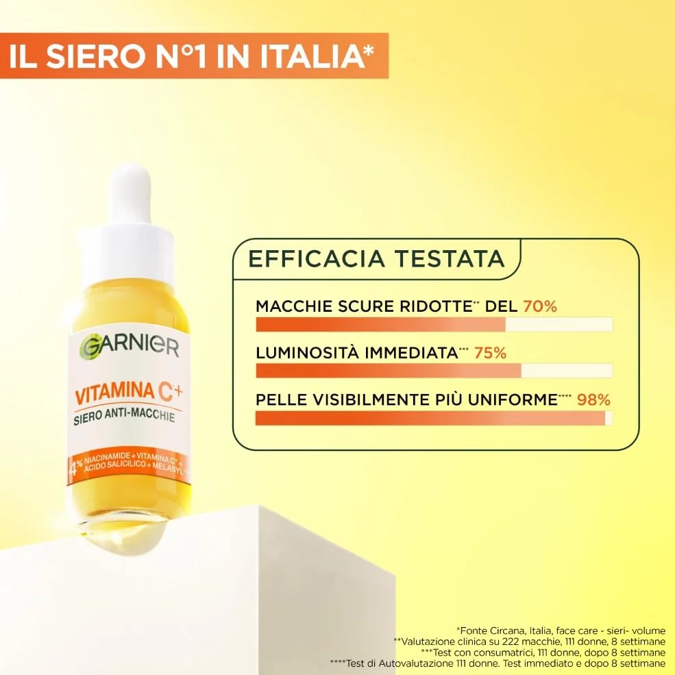 Garnier Siero Viso Vitamina C Anti-Macchie Illuminante Rimpolpante 30ml