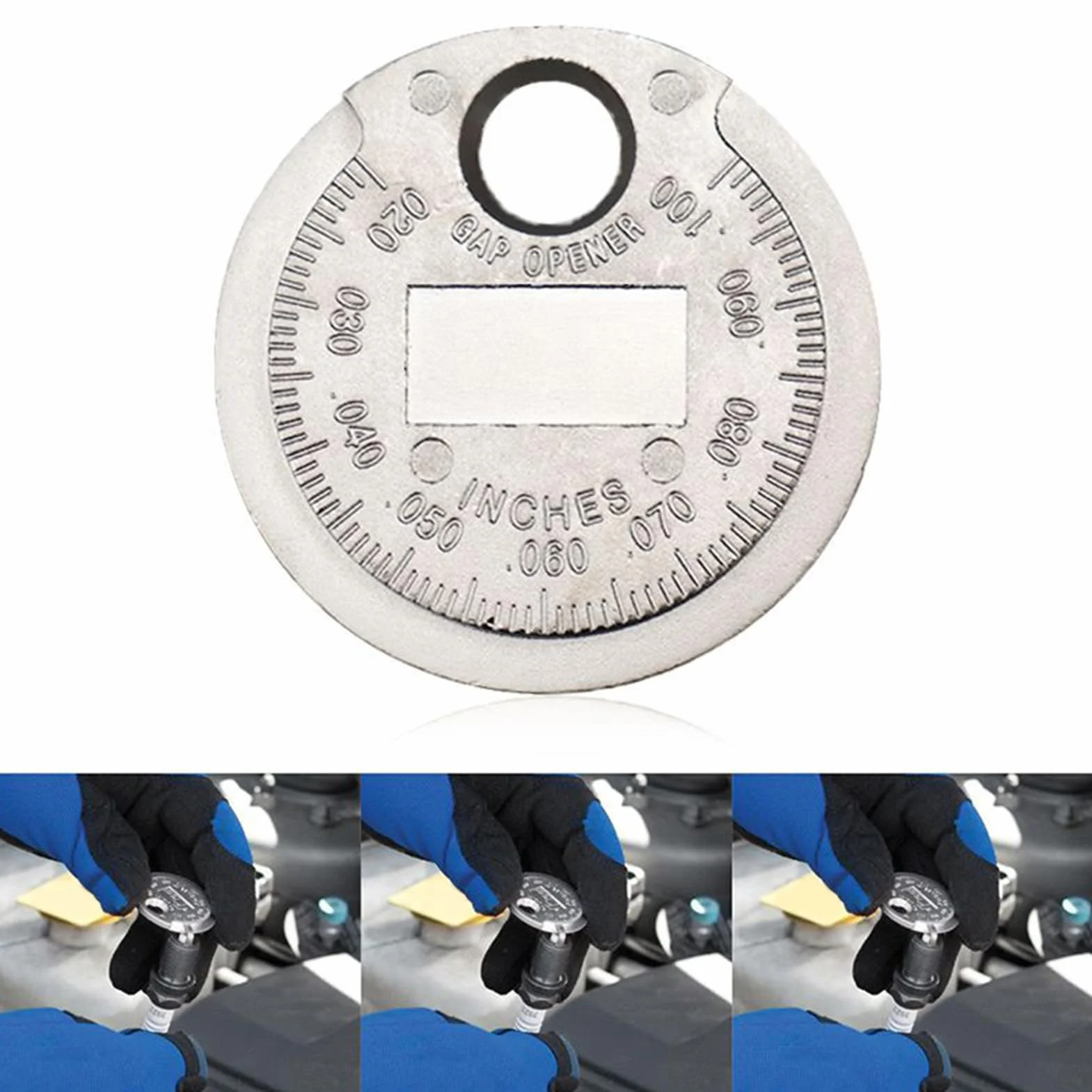 Strumento per Regolare Distanza Candele 0.6-2.4 mm Metallo a Forma di Moneta per Auto Moto Camion