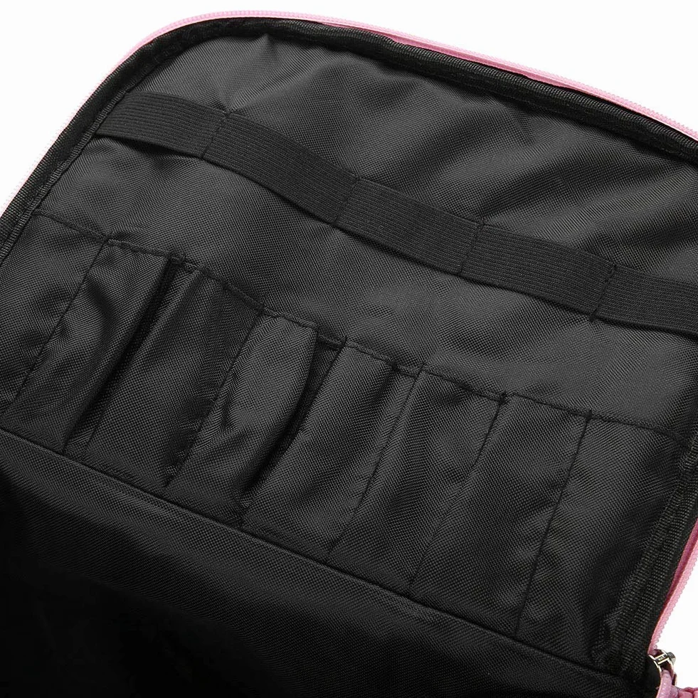 Brrnoo Borsa parrucchiere Borsa trasporto per accessori per parrucchieri professionale di grande capacità Borsa viaggio per attrezzi salone Rosa