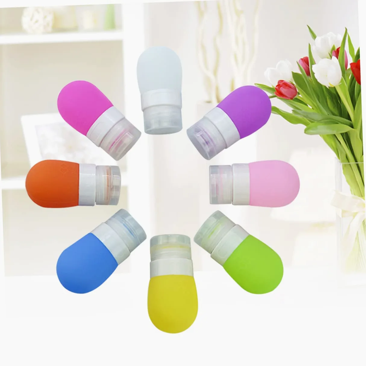 MAGICLULU 2 Set di Flaconi in Silicone Riutilizzabili Dispenser per Gel Contenitori a Tenuta Stagna per Articoli da Toeletta Flaconi per Shampoo Barattoli per Lozione 8 Pezzi*2