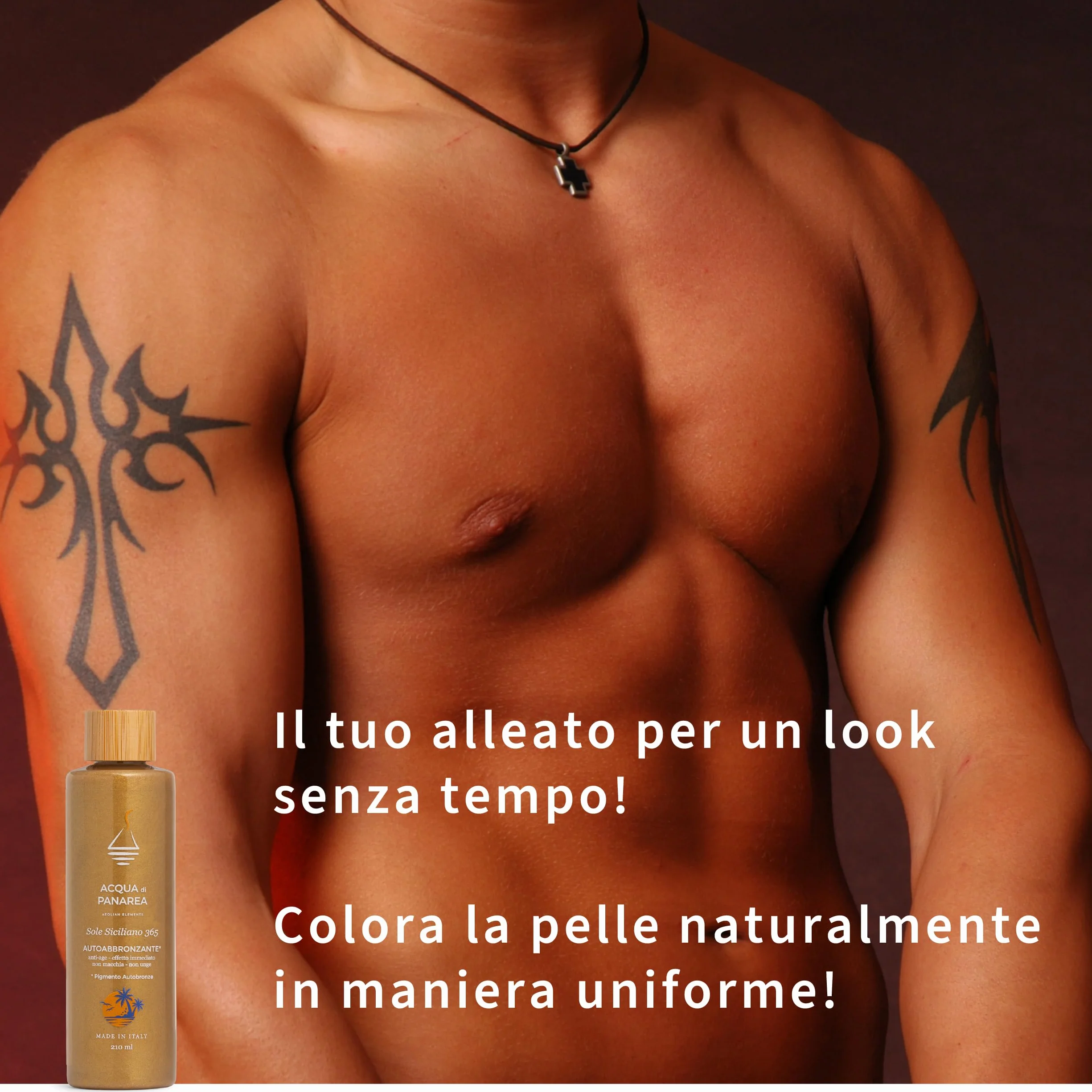ACQUA DI PANAREA Sole Siciliano 365 Siero Crema Autoabbronzante Viso e Corpo Illuminante, Gocce Autoabbronzanti Viso Antirughe Idratante Con DHA e Acqua Termale Vulcanica 210 ml
