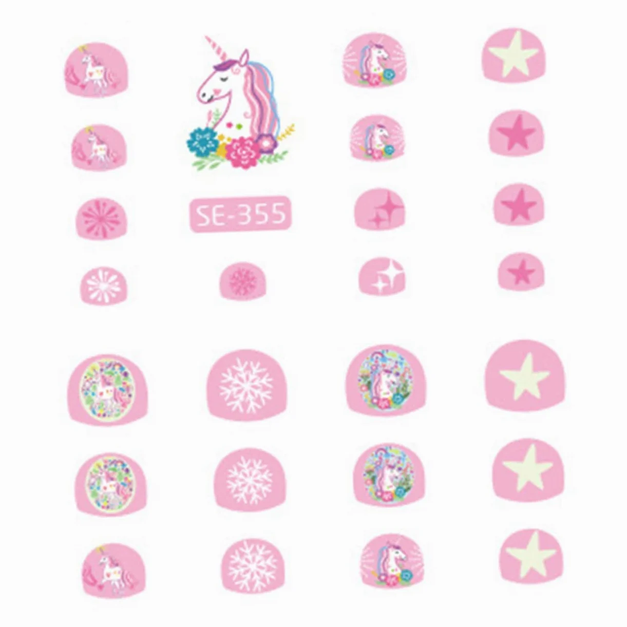 FRCOLOR 30fogli Adesivi Per Unghie Tema Unicorno Adesivi Cartoon Autoadesivi Per Nail Art Per Ragazzo Ragazza Motivi Casual