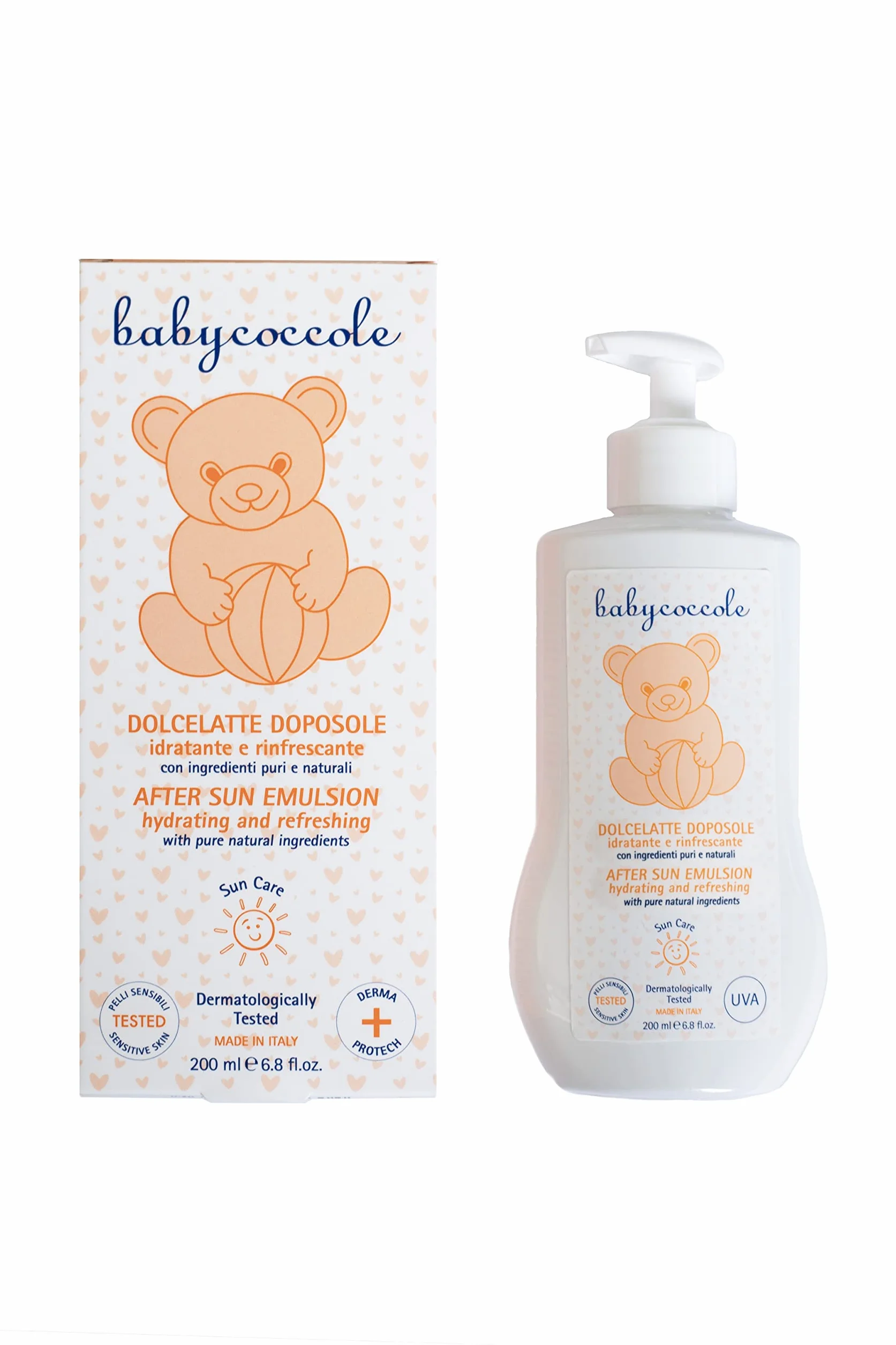 Babycoccole DOLCE LATTE DOPOSOLE per Bambini. Idratante e rinfrescante. Ingredienti Puri e Naturali di Origine Vegetale. Rapido assorbimento. Dermatologicamente Testato, per pelli sensibili - 200ml