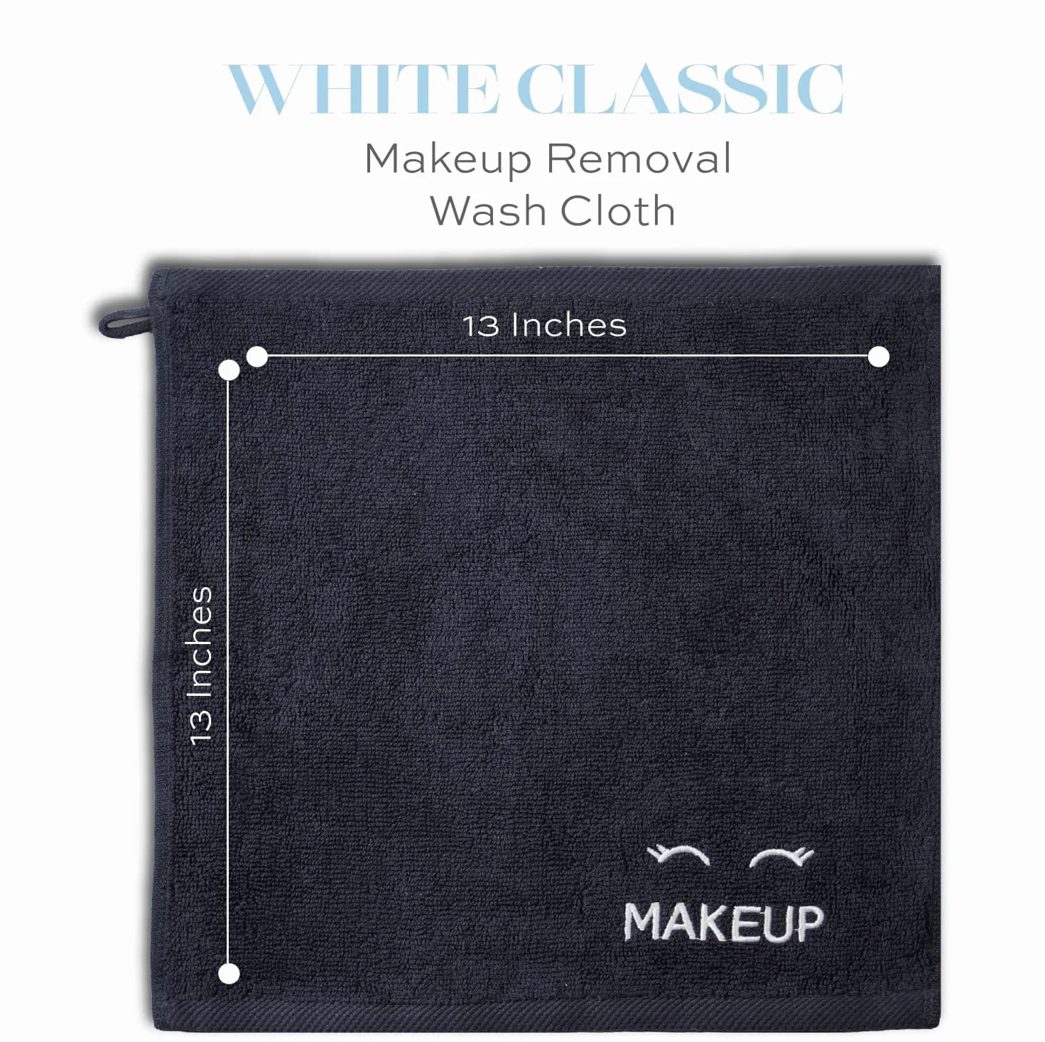 Bleach Safe Black Makeup Towels | Luxury Ultra Soft Cotton Face Washcloths Make up Removal 33 x 33 cm | 6 Pack