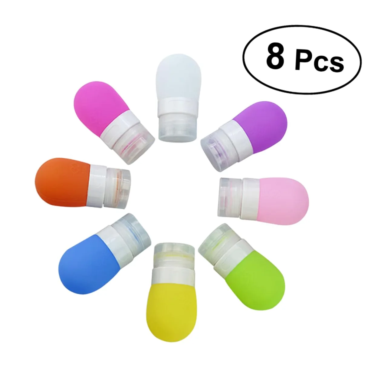 MAGICLULU 2 Set di Flaconi in Silicone Riutilizzabili Dispenser per Gel Contenitori a Tenuta Stagna per Articoli da Toeletta Flaconi per Shampoo Barattoli per Lozione 8 Pezzi*2