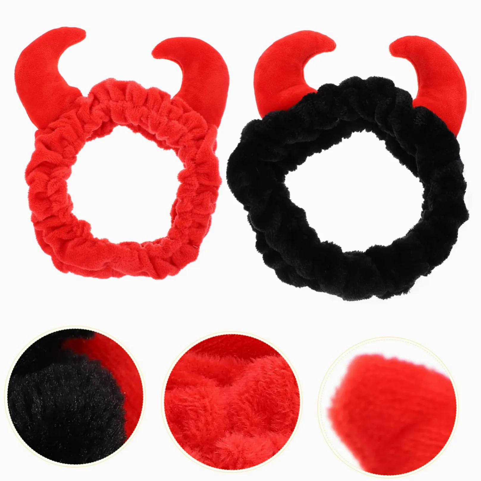 2pezzi Fascia Per Da Donna in Peluche Di Corno Per Trattamenti Viso Spa Trucco e Cura Della Confortevole e Resistente All Usura