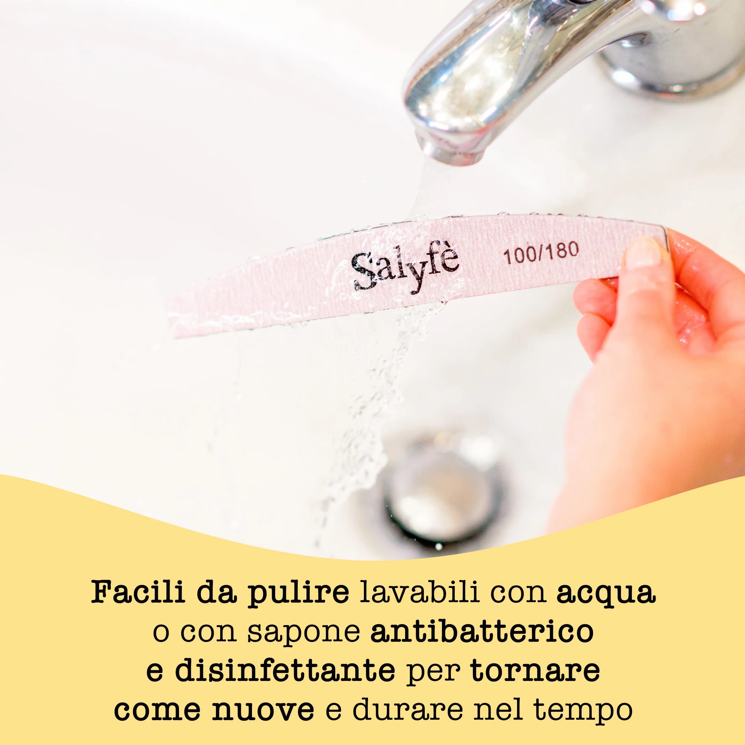 Lime Unghie Salyfè | Lima Unghie Professionale | Lavabile | Mezza Luna | Per Ricostruzione Unghie Nail Art | Grigio