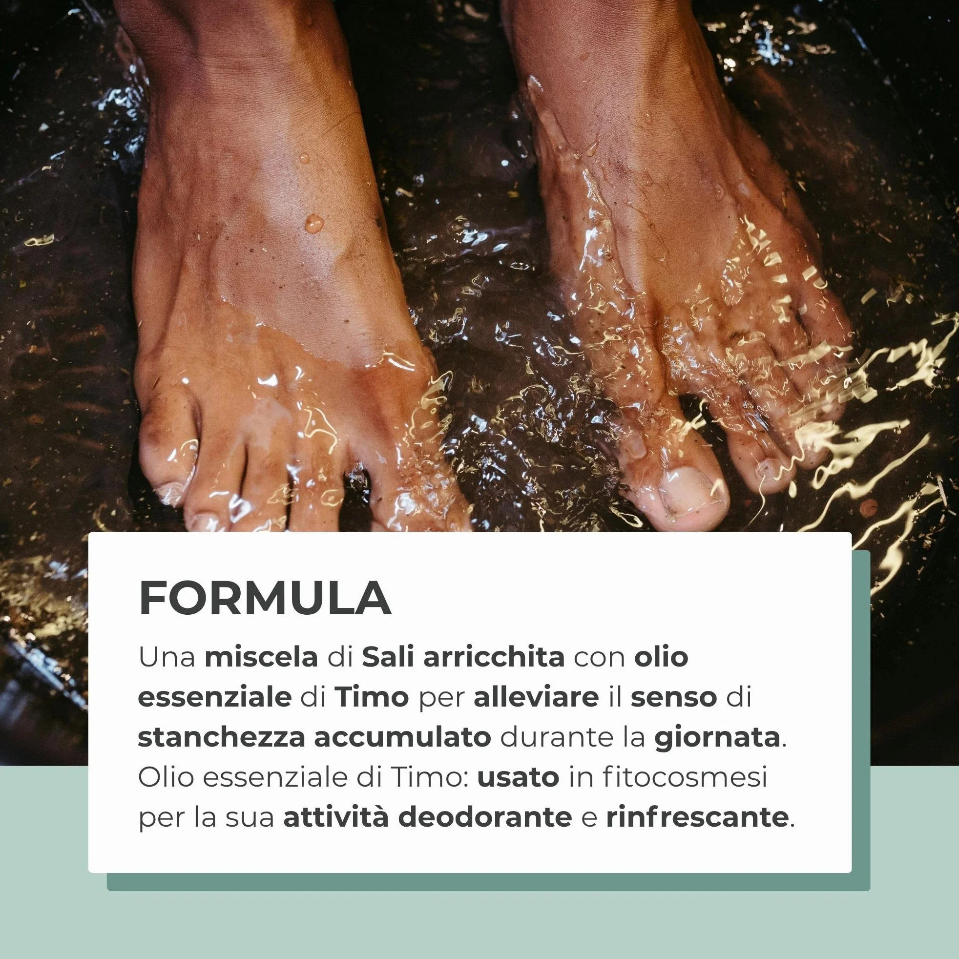 Bottega Verde - Pediluvio Defaticante, 250 g, con Olio Essenziale di Timo, Sali Rinfrescanti, Rilassanti e Rigeneranti per Piedi e Gambe