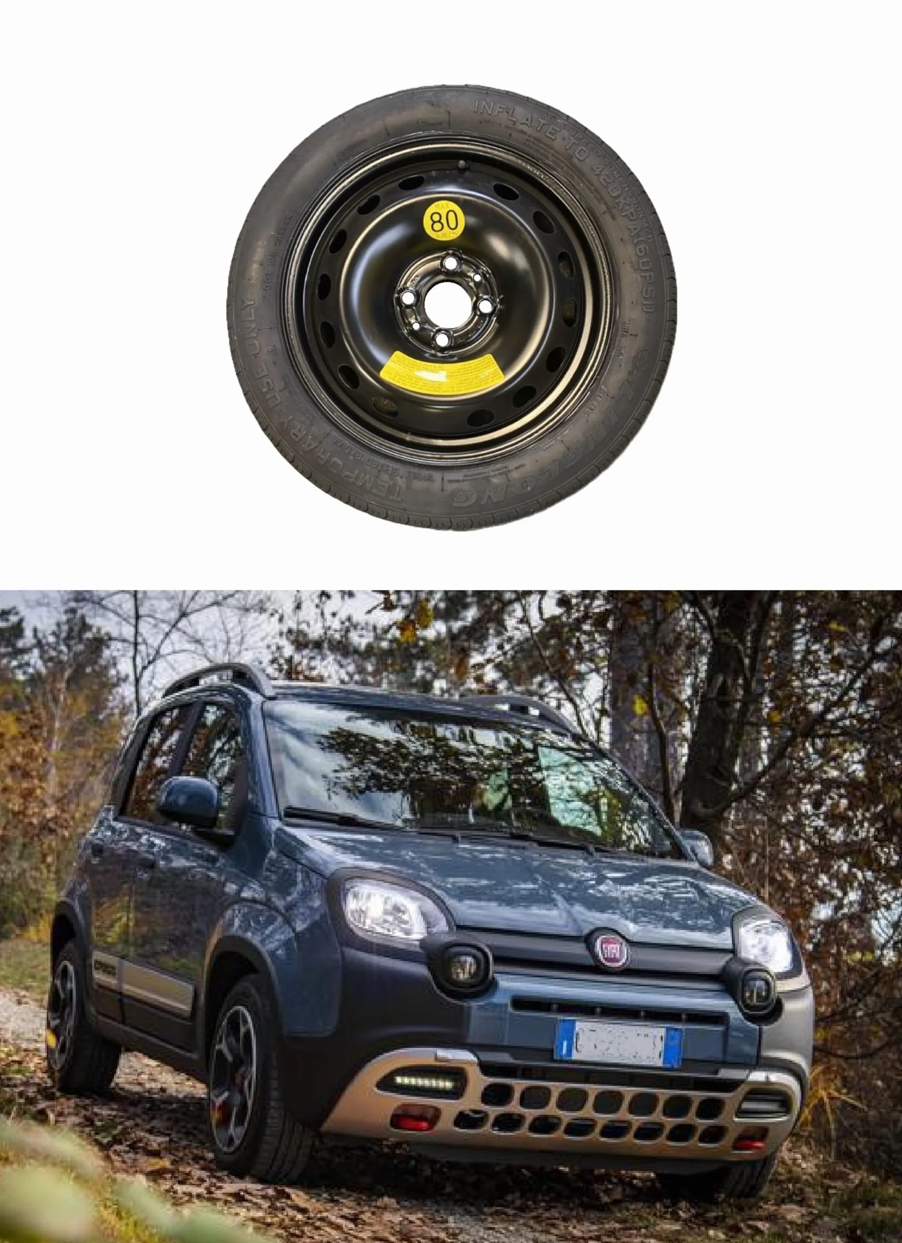 Ruotino di Scorta 15" compatibile Fiat Panda