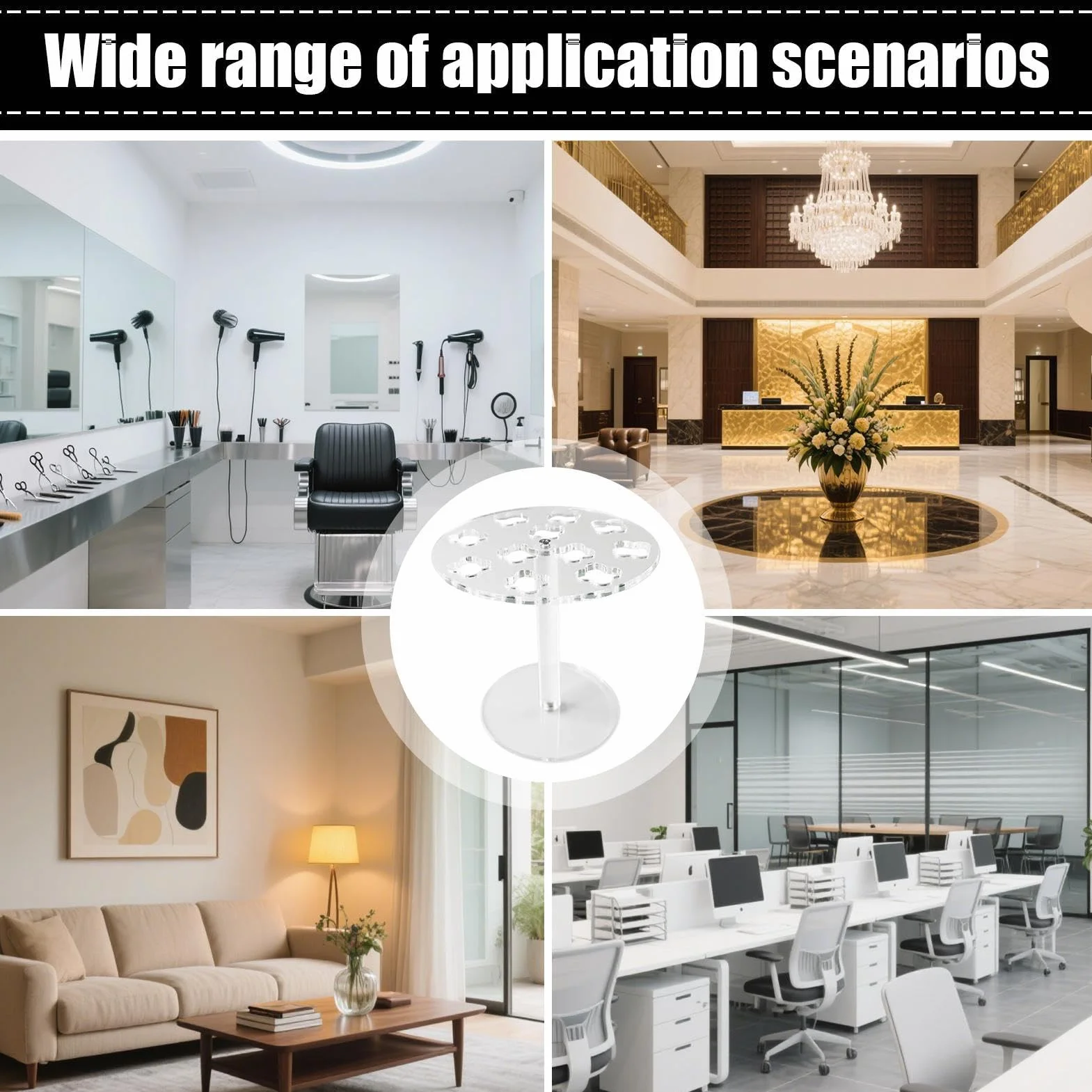 Porta-forbici – Organizer multi slot, supporto per pettine da piano di lavoro, accessorio per salone di bellezza, organizer per attrezzi da tavolo per trucco, vassoio per gestione clip, di