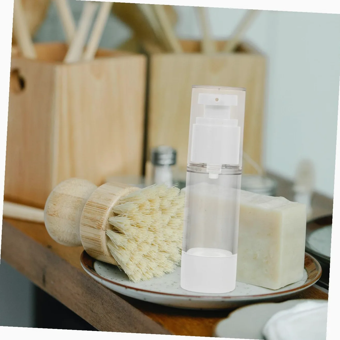 WOONEKY 10pezzi Bottiglie Da Viaggio Per Lozioni Dispenser Vacuum Impermeabili Per Cosmetici e Saponi Per Uso Quotidiano e Viaggi