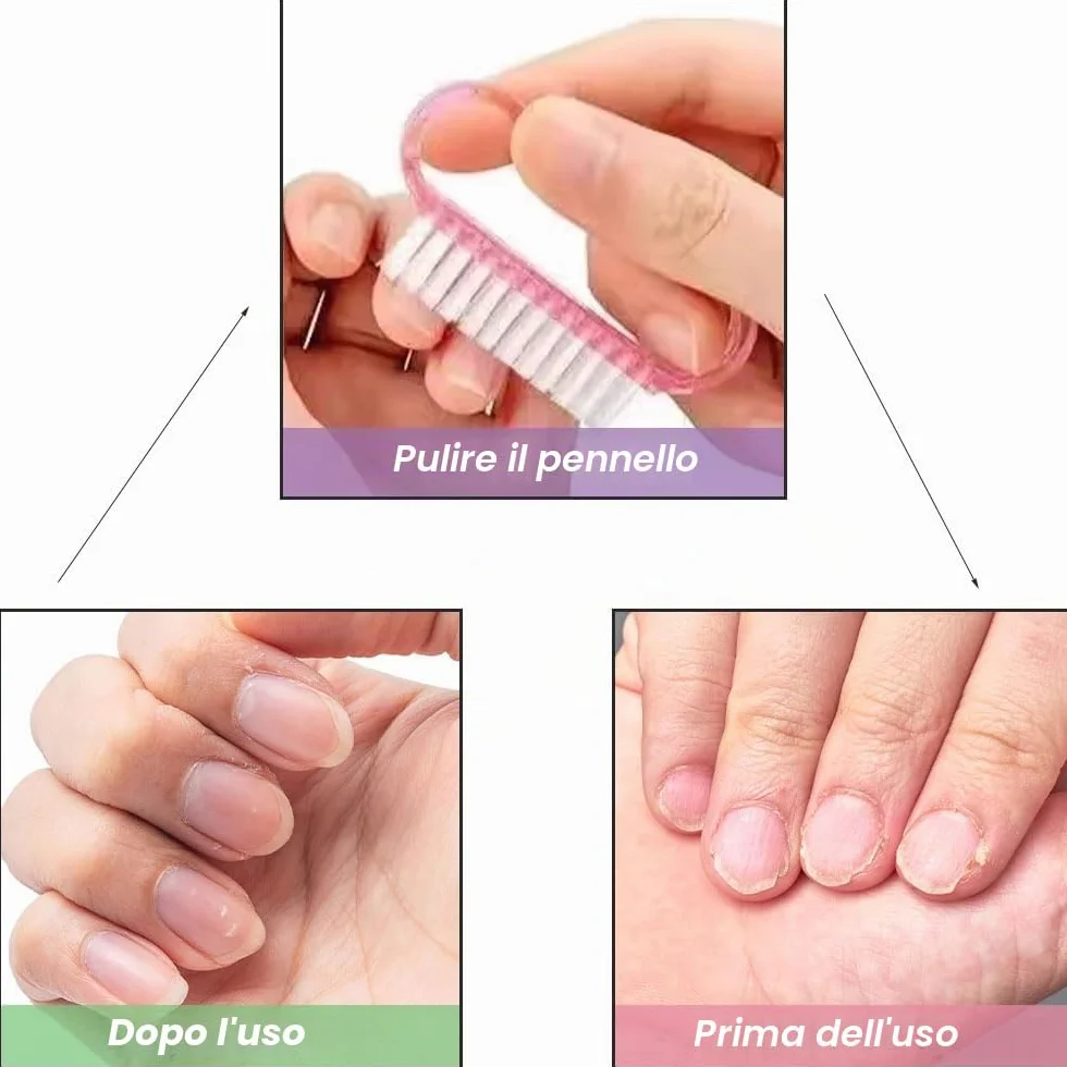 Spazzola Per Unghie 4 Pcs Mini Spazzole per Pulizia Unghie Plastica Viola Rosa Blu Trasparente