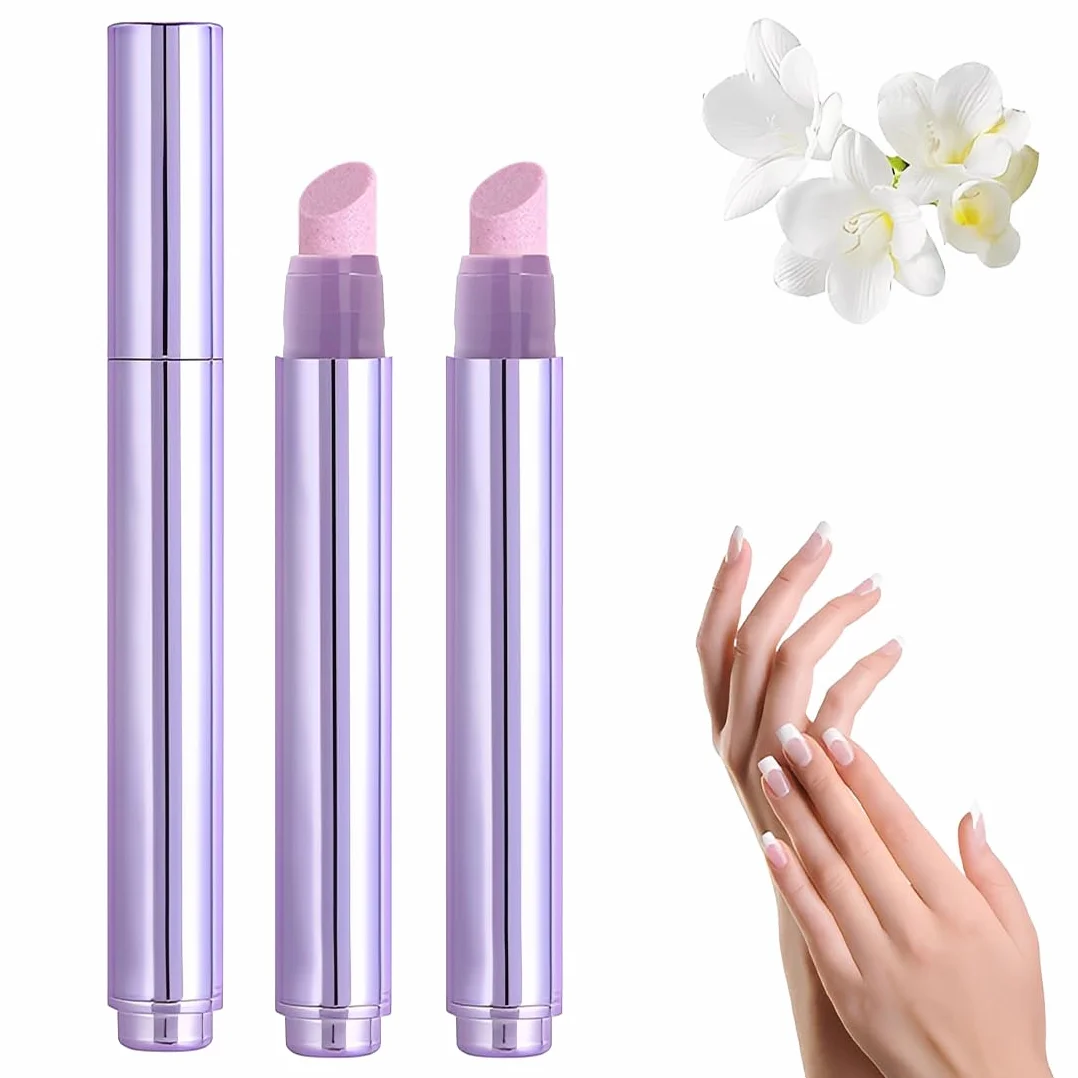 3-in-1 Penna per l'olio per cuticole, penna per olio per le cuticole pusher con punta in ceramica, penna per rimuovere cuticole idratante e illuminante, per unghie secche e stressate