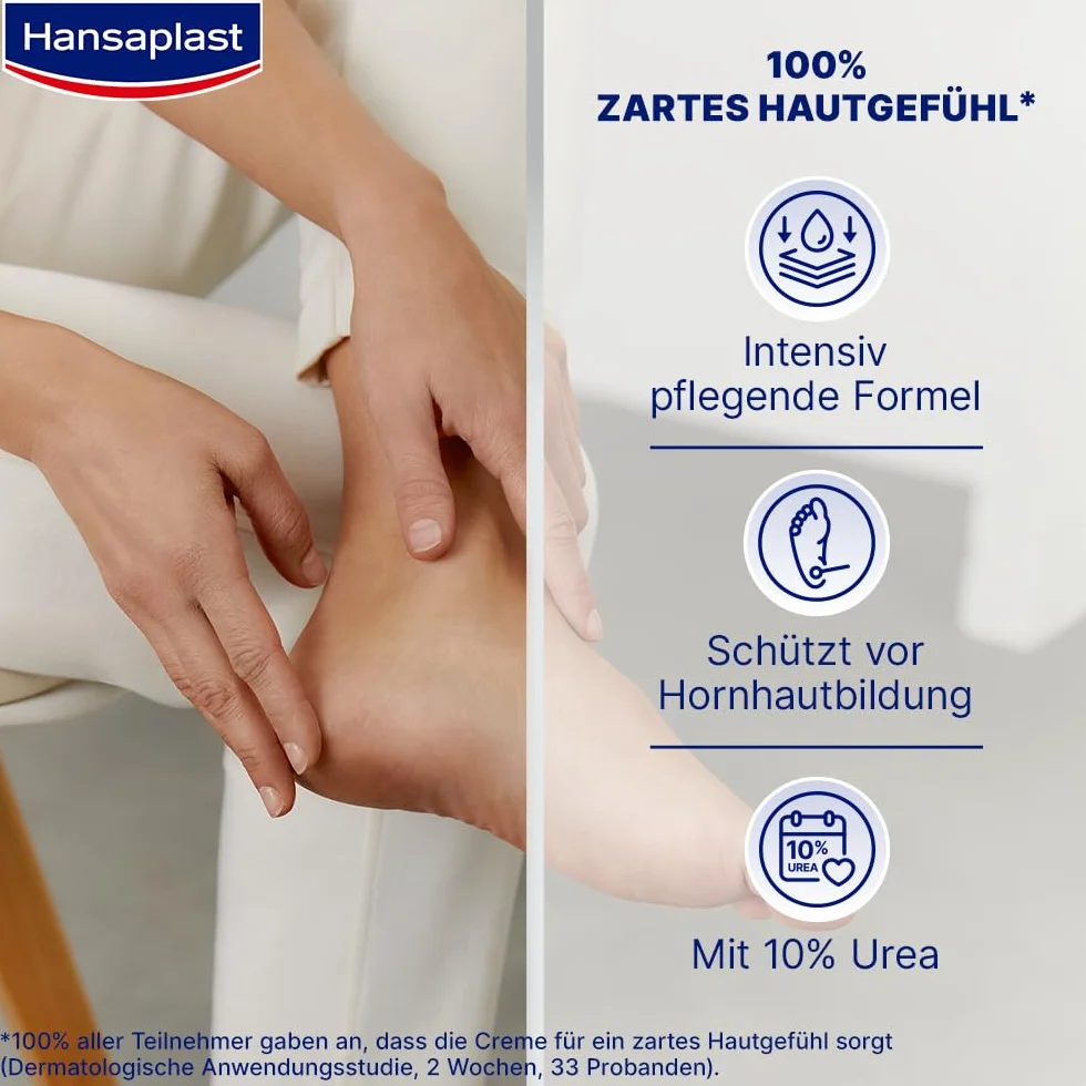 Hansaplast Crema rigenerante per piedi (100 ml), cura dei piedi con urea per piedi secchi e ruvidi, idratante protegge dalla formazione di calli