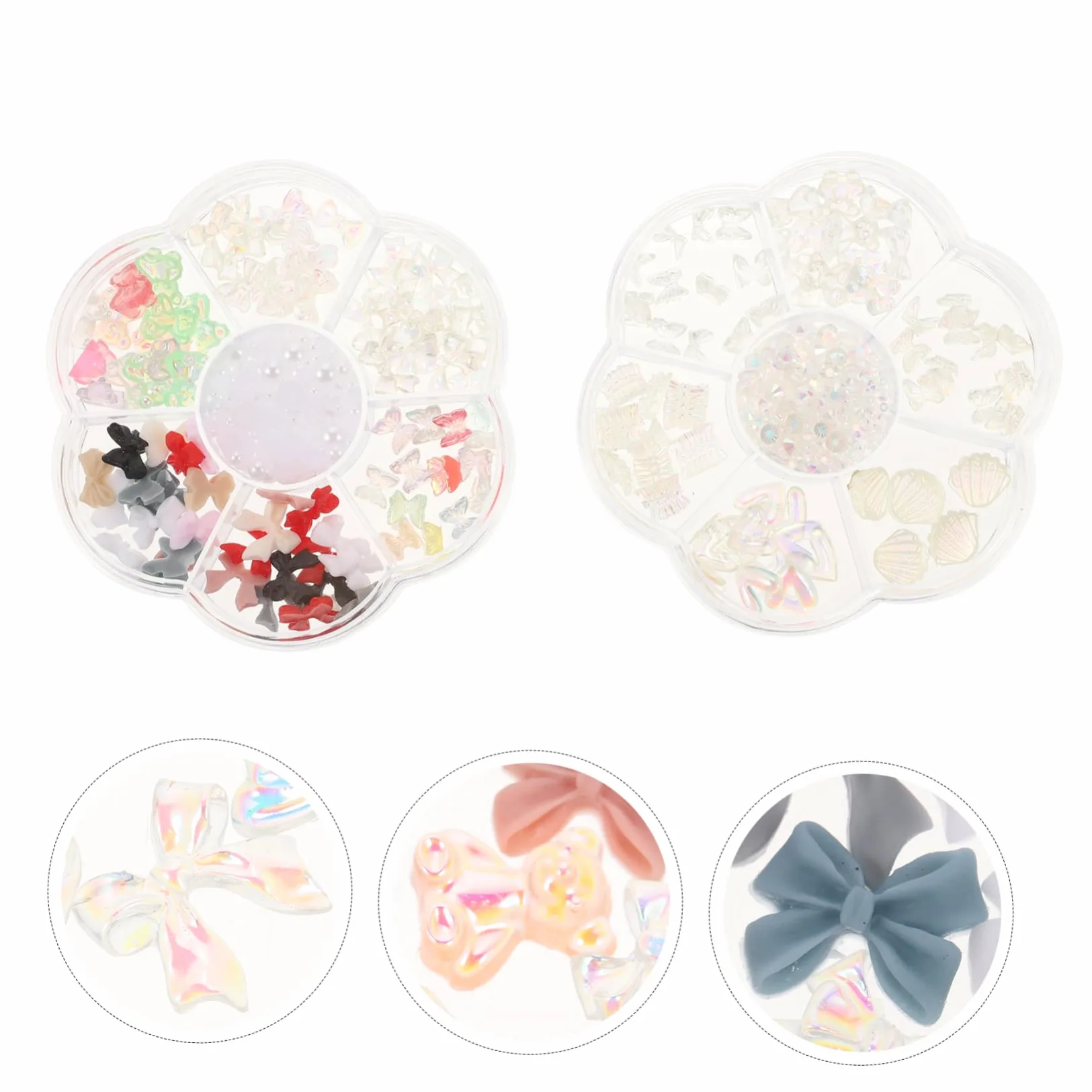 5 Set Decorazioni Per Unghie Ciondoli Per Manicure Accessori Nail Art Per Unghie Eleganti E Creative 2 Scatole*5