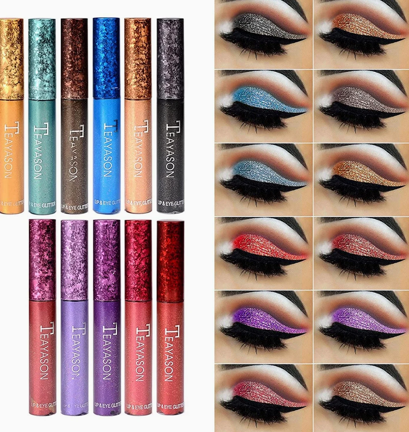 11 Colori Liquido Glitter Set di ombretto Set, Shimmer Metallic Eyeshadow Effetto a Lunga Durata Effetto duraturo Acqua Punto di Ombra a Prova di Acqua Lucida (Color : 11color)