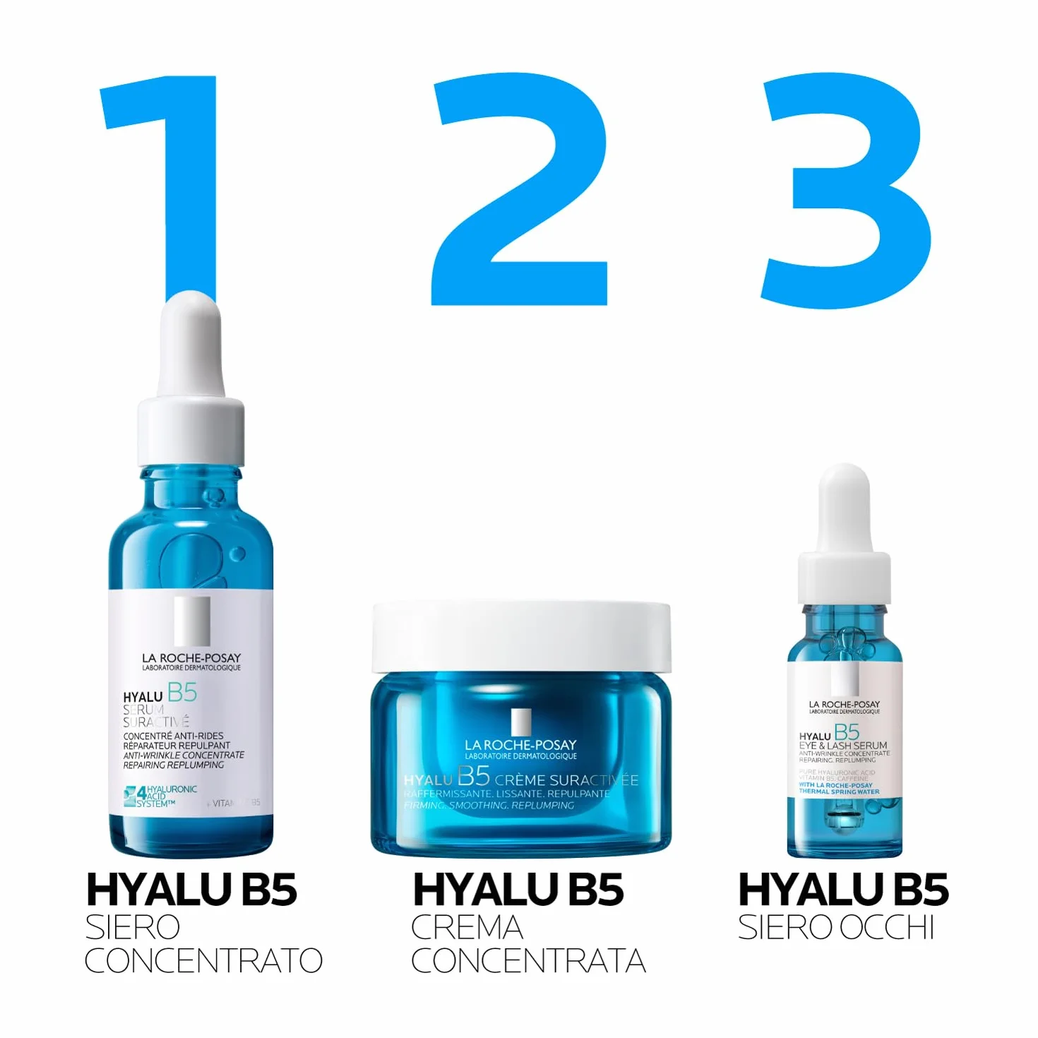 La Roche Posay Hyalu B5 Siero Concentrato Anti-Rughe, Adatto a tutti i Tipi di Pelle e Fototipi, Effetto Rivitalizzante, Pelle Rimpolpata, Con 4 Tipi di Acido Ialuronico e Routine Correlate