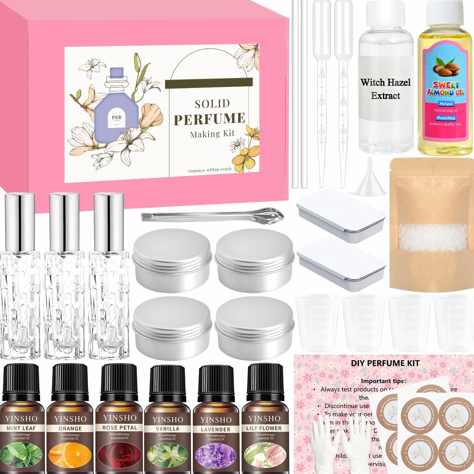 Kit per la creazione di profumi, kit fai da te per la creazione di profumi da donna, balsamo solido tascabile portatile con bottiglia da viaggio, crea il tuo profumo per ragazze e fidanzata