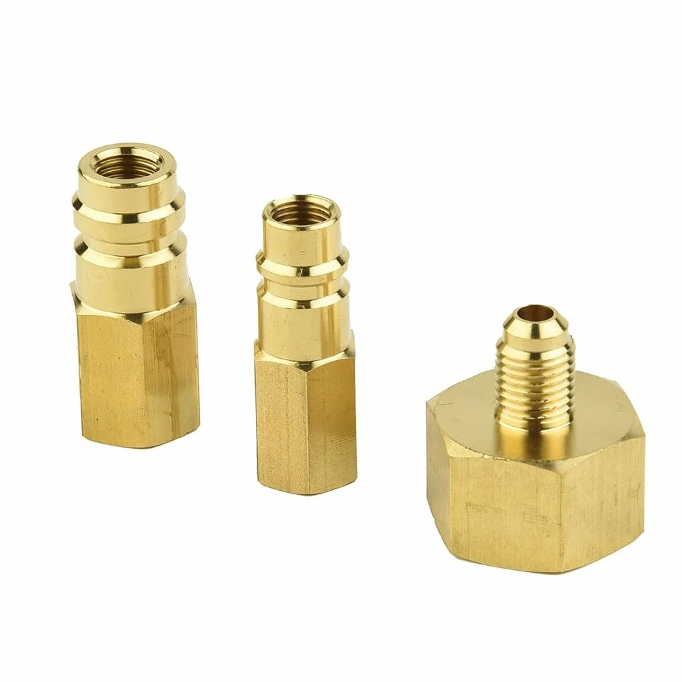 Adattatore per condizionatore auto R134A 1/4" SAE filettatura W21,8 a 1/4" SAE