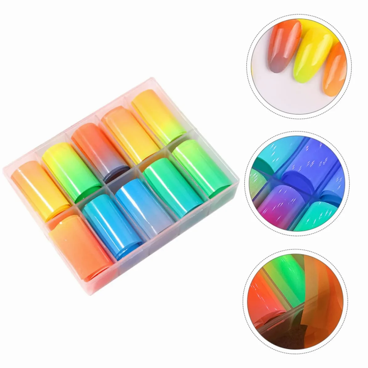 Healeved Adesivi Per Unghie Fluorescenti Decorazioni Nail Art Per Unghie Facili Applicare Manicure e Speciali