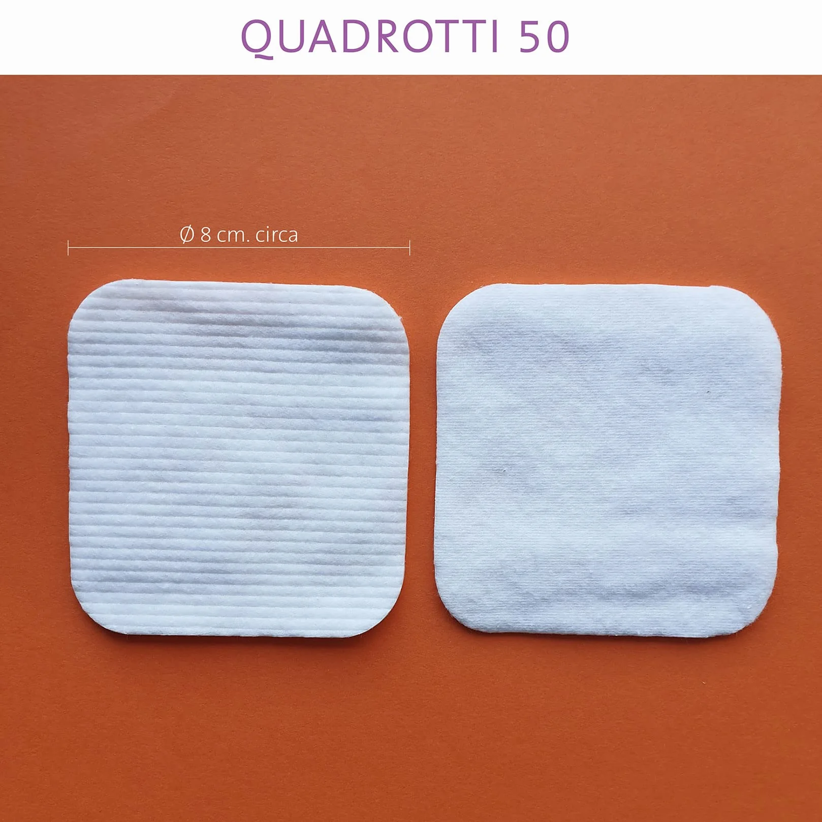 Cotton Plus QUADROTTI 50 pz. - LINEA BEAUTY | QUADROTTI 100% PURO COTONE | Dischetti struccanti per la pulizia del viso soffici e resistenti.