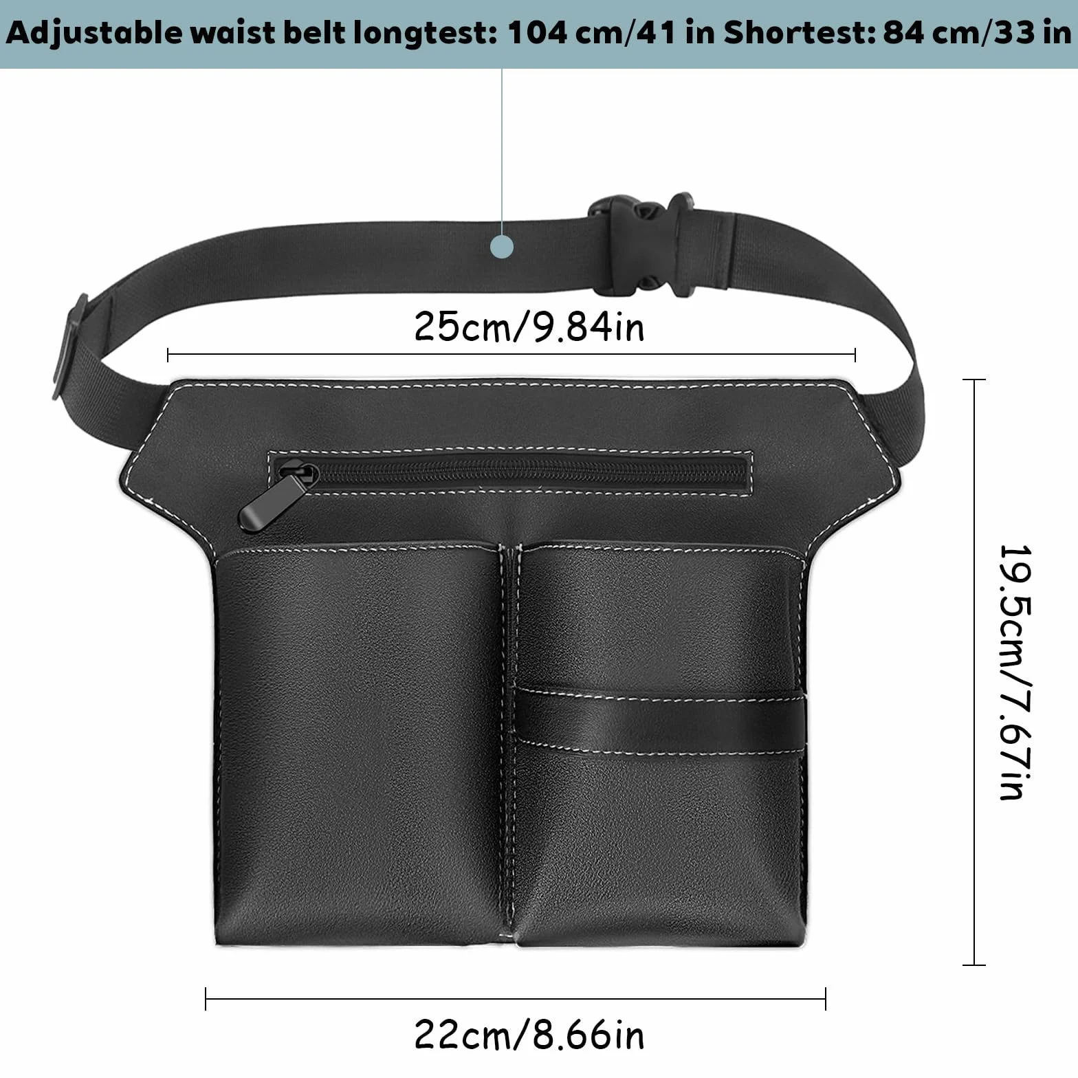 Friseur Tasche, Borsa da Parrucchiere, Borsa Porta Attrezzi per Parrucchieri, Borsa da Parrucchiere in PU Nero, Grande Cintura Portatile Nera per Forbici, Pettini e Utensili da Parrucchiere
