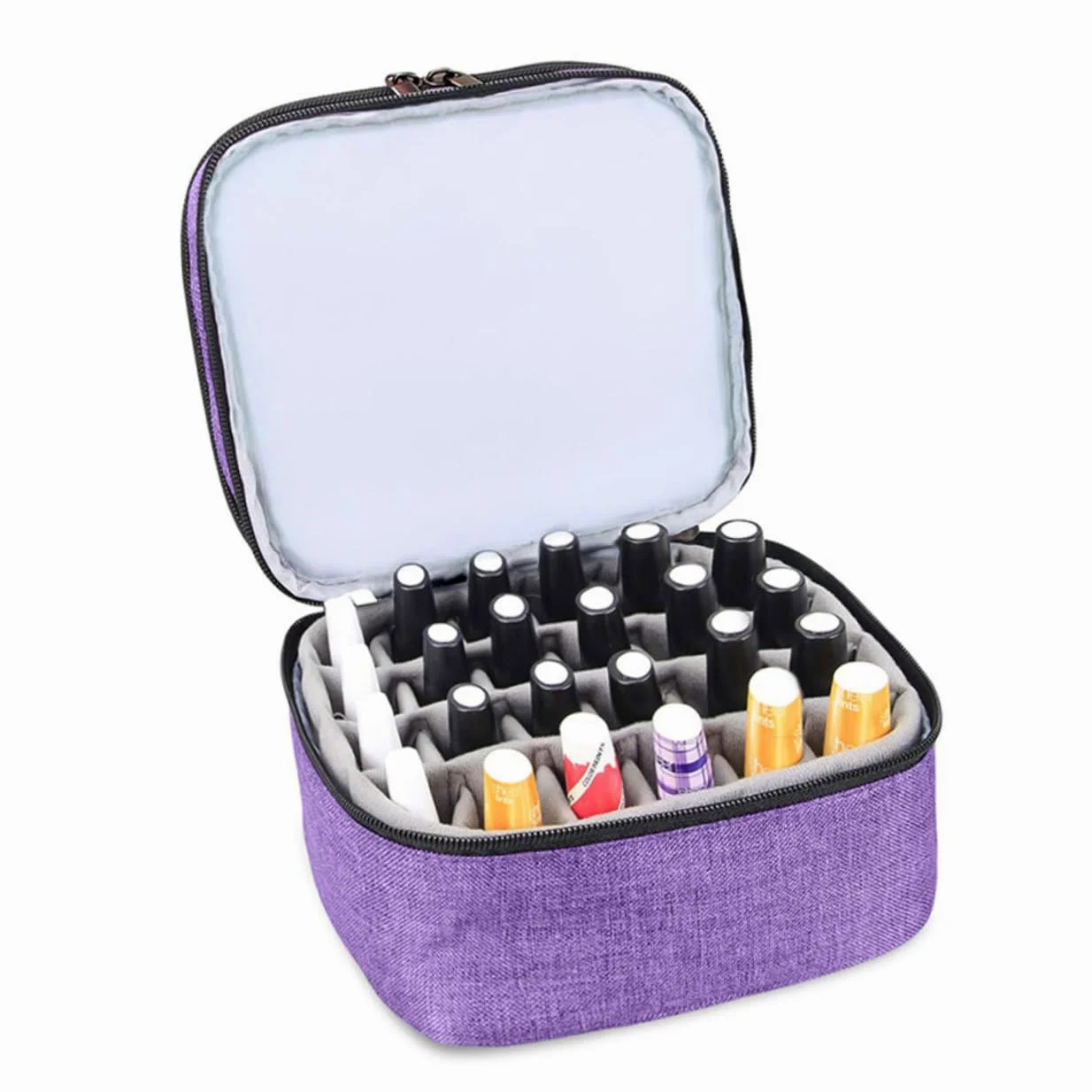 Ipetboom Custodia per Oli Essenziali Doppio Borsa Organizer Portatile per Smalto per Unghie Include Flaconi Materiale Oxford e Resistente