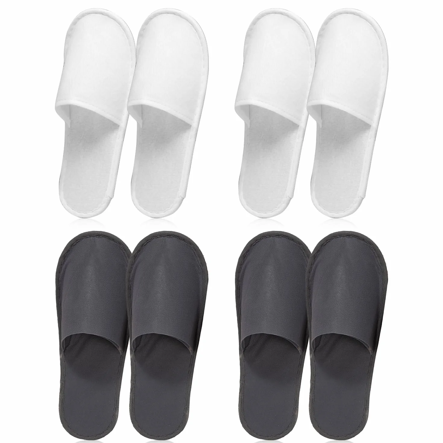 MagiSel 4paia Pantofole Usa e Getta Antiscivolo, Pantofole Chiuse in Spugna Premium, Ciabatte Monouso per Hotel, Spa, Casa, Viaggi, Unisex, Lavabili, Misura Universale