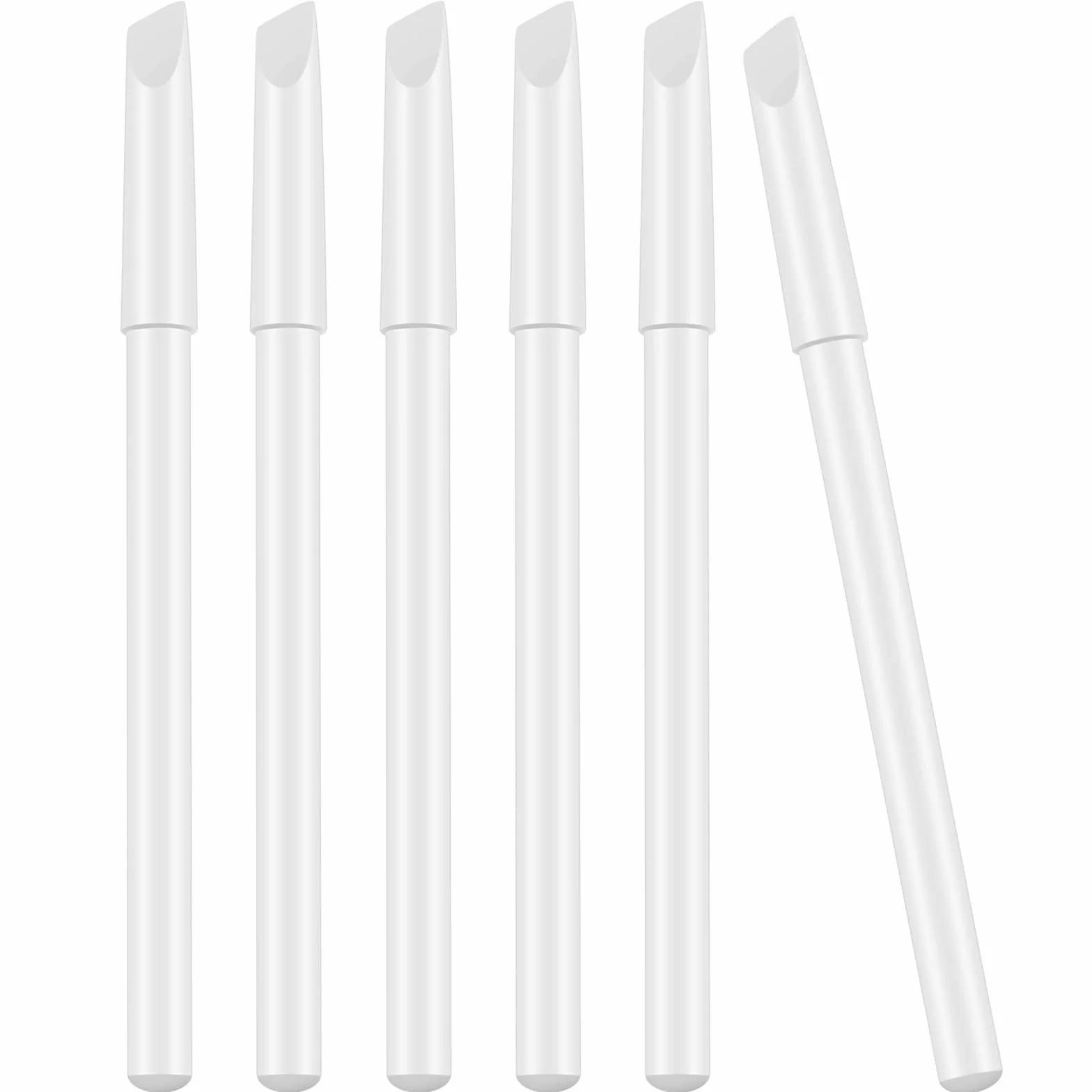 6 Pezzi Matite per Unghie Bianche 2 in 1 Matite Sbiancanti per Unghie con Spingi Cuticole per Forniture Manicure Francese