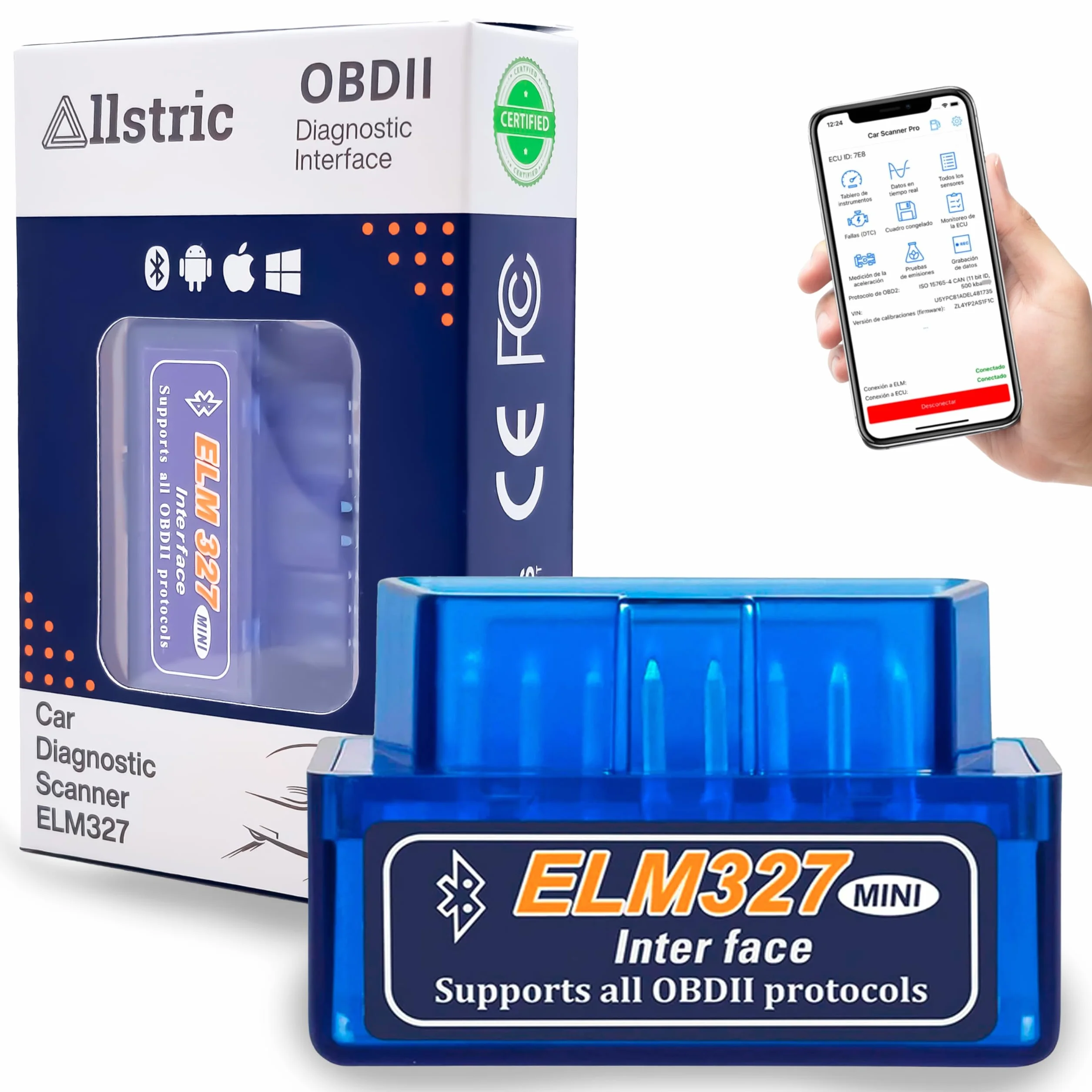 ELM327 OBD2 Bluetooth Diagnostica Auto Scanner per Veicoli dal 1996