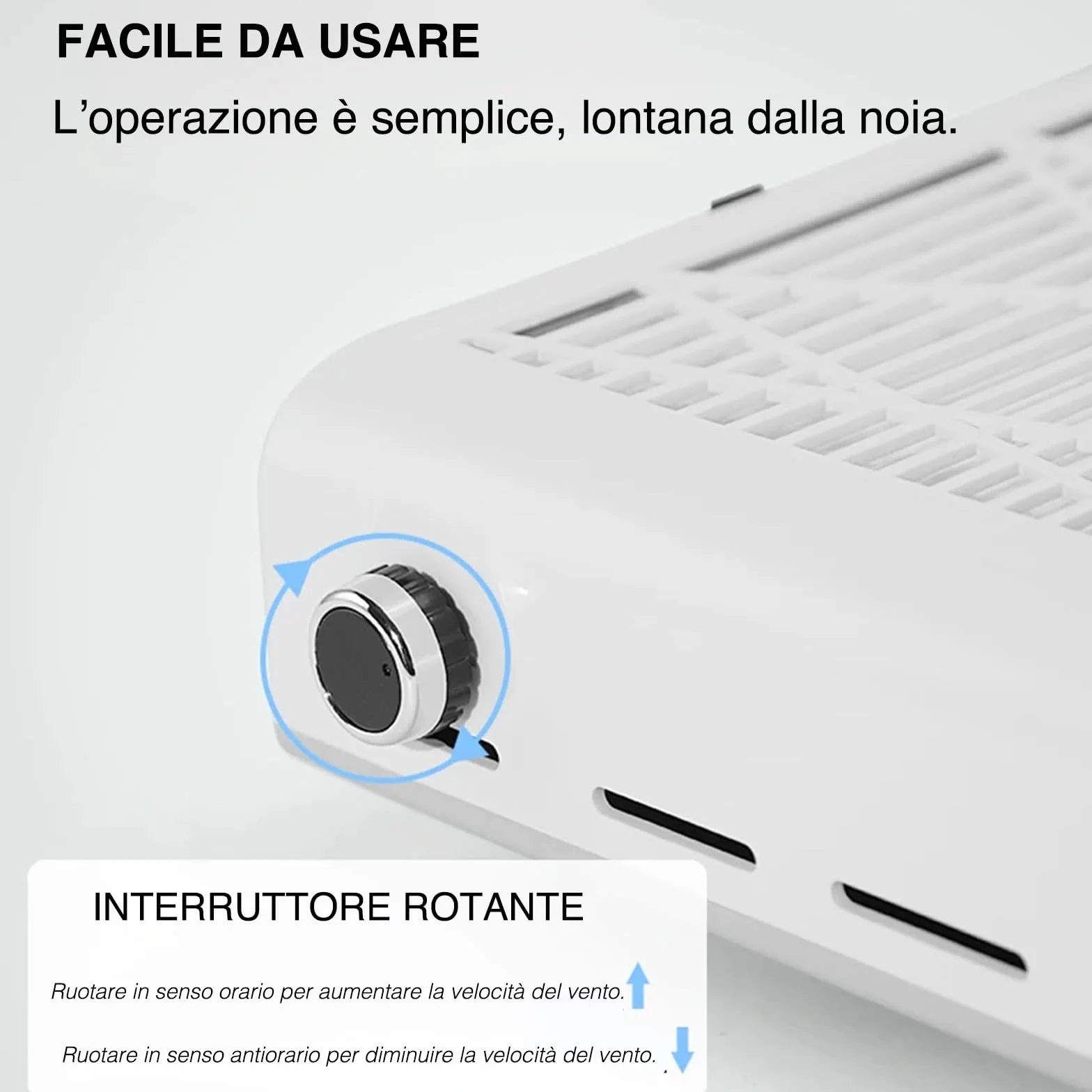 VOLTIX Aspiratore Unghie Professionale da Tavolo per Pedicure e Manicure, Aspirapolvere per Unghie con Velocità e Intensità di Aspirazione Regolabili, Raccoglitore di Polvere per Unghie (Bianco)
