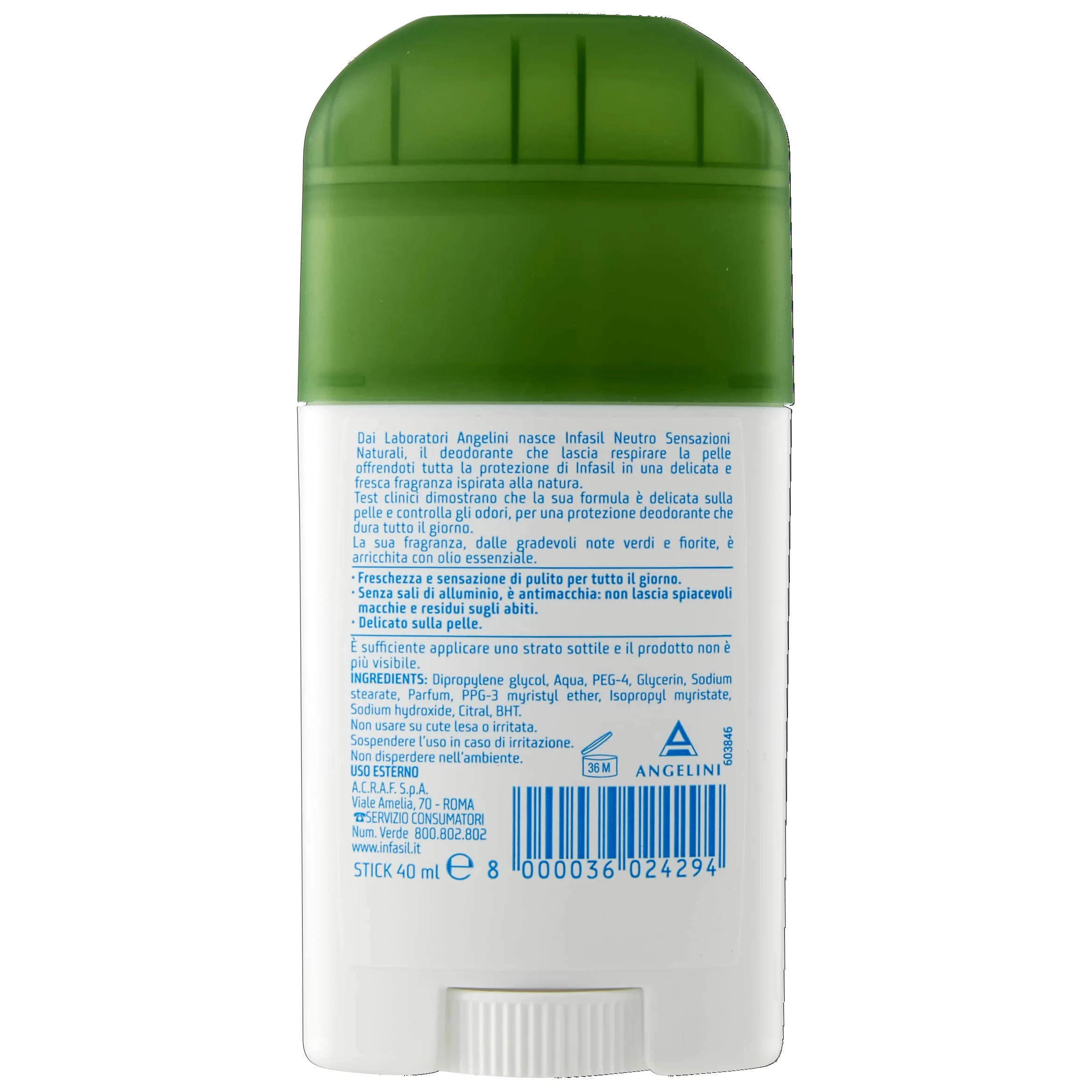 Infasil Neutro Sensazioni Naturali, Deodorante, 12 Deodoranti da 50 ml | Stick Antimacchia Senza Sali di Alluminio, Efficace fino a 24H, Fragranza con Olio Essenziale, Delicato sulla Pelle