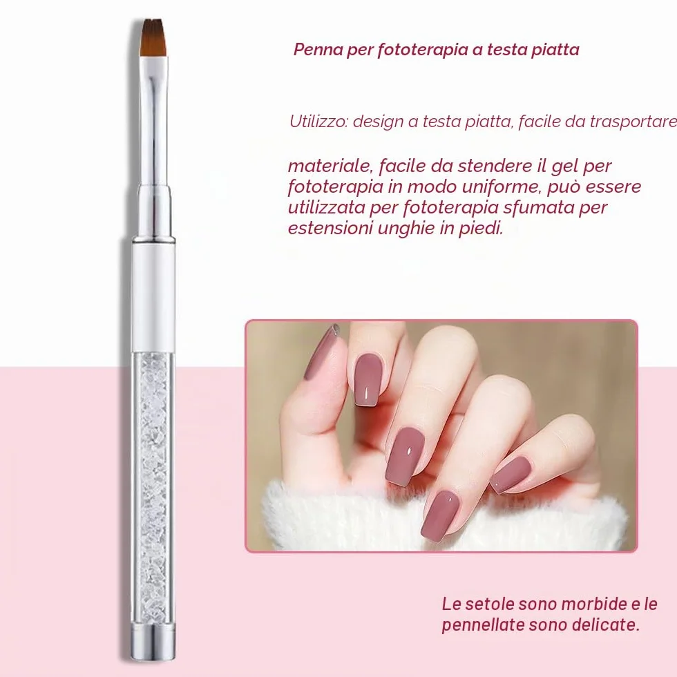 Pennello per Unghie, Pennello per Unghie in Gel, Pennello per Dipingere le Unghie, Design per Unghie in Gel UV, Strumenti per la Nail Art