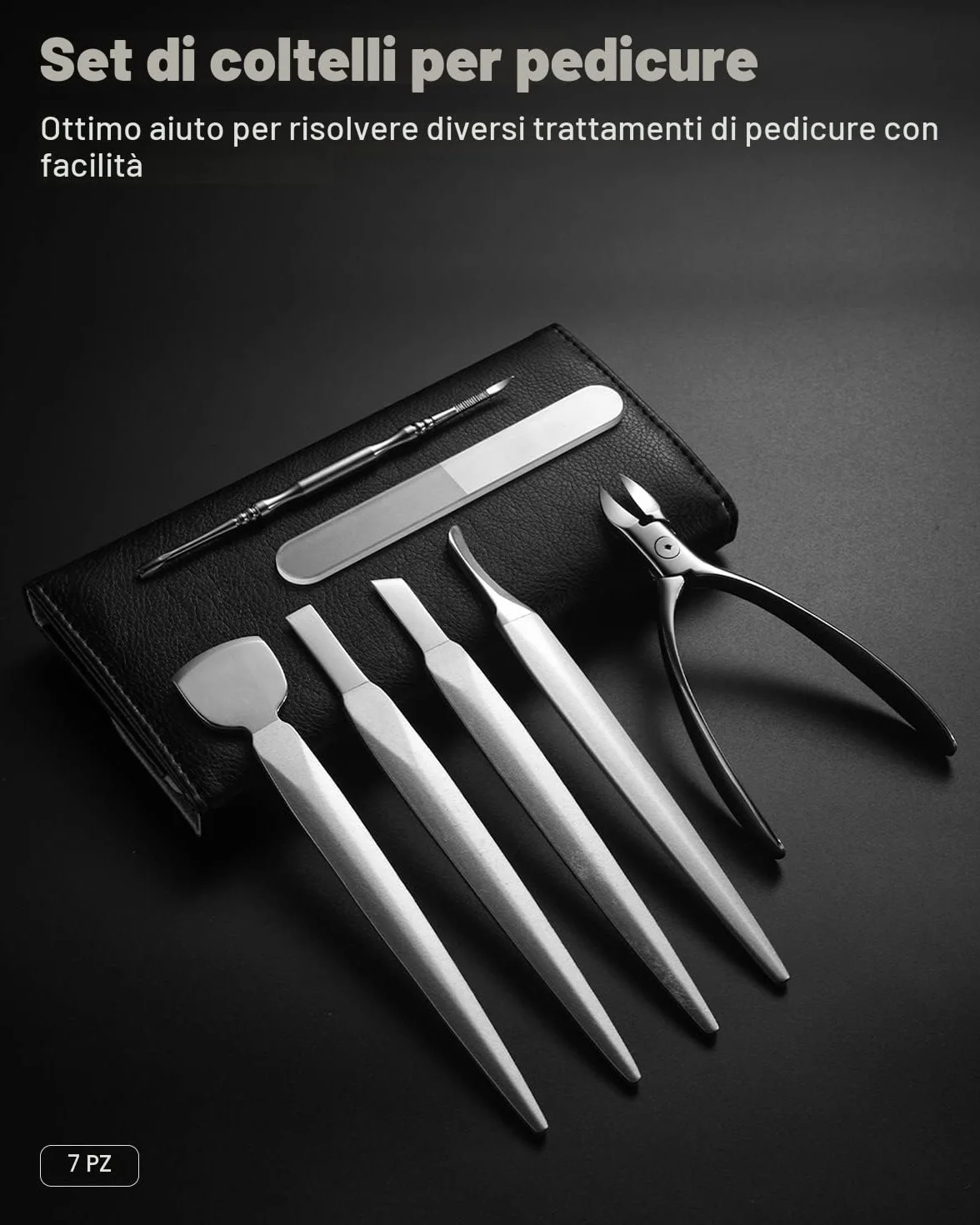 Kit per unghie incarnite 7 pezzi strumenti professionali pedicure lama del piede tagliaunghie affilate