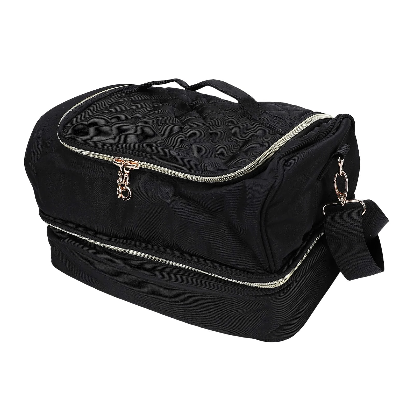 Borsa Organizer Professionale per Smalti, Custodia Portatile Viaggio per Manicure, Borsa con Tracolla Regolabile, Ideale per Artisti del Salone per Tecnici delle Unghie (BLACK)