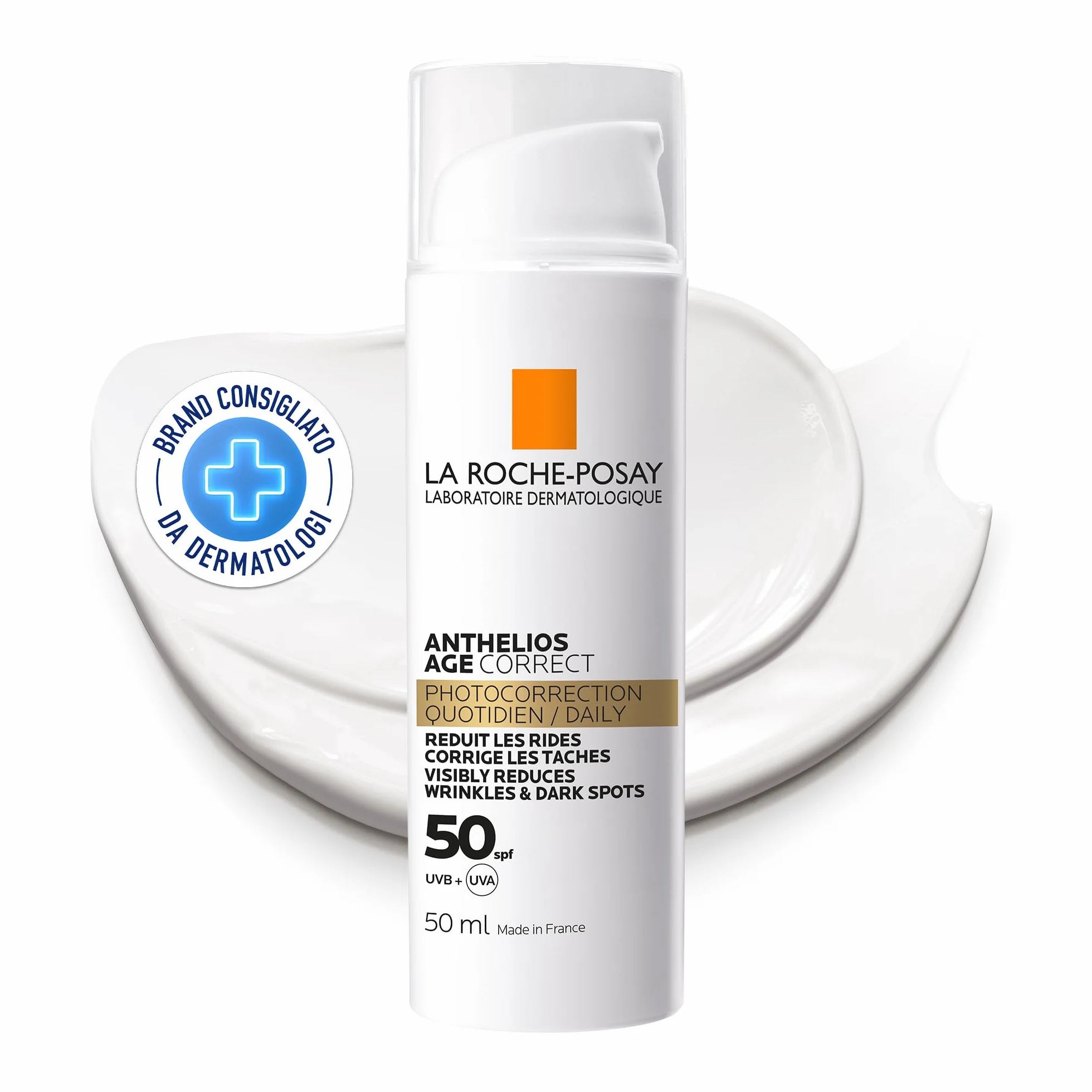 La Roche Posay Age Correct Crema Protettiva Anti-Età 50 ml con Acido Ialuronico, Niacinamide e Phe-Resorcinolo