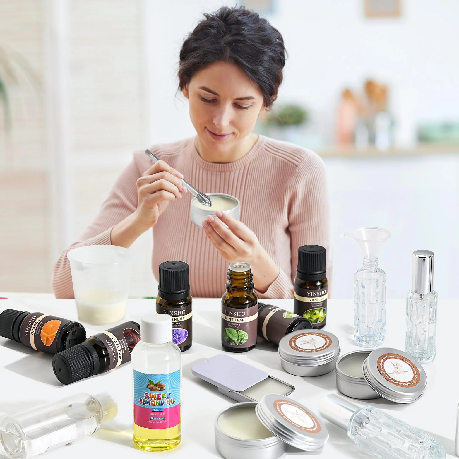 Kit per la creazione di profumi, kit fai da te per la creazione di profumi da donna, balsamo solido tascabile portatile con bottiglia da viaggio, crea il tuo profumo per ragazze e fidanzata