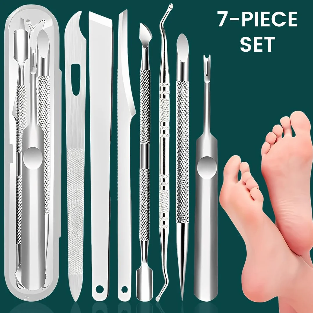 Ingrown Toenail File and Lifters Set, Stainless Steel Ingrown Toenail Removal Kit, Under Nail Cleaner Pedicure Tools