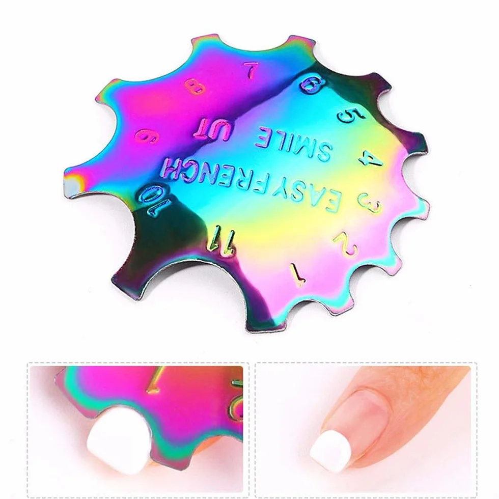 5Pcs French Smile Line Nail Art Gel Acrylic Cutter Tool Acciaio Inossidabile Manicure Trimmer per Bordi
