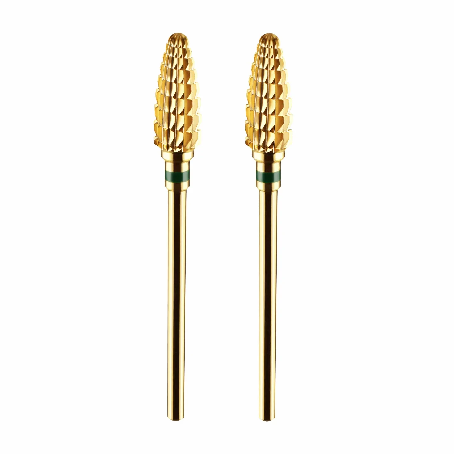 JCMaster Kit di 2 Punte per Fresa Unghie Carburo di Tungsteno Forma Conica Coarse Oro