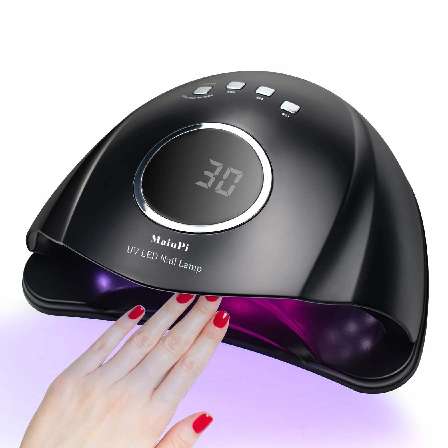 Lampada Unghie UV LED 168W,Professionale UV Unghie con 42LEDs,Asciugatura Rapida Asciuga Smalto Fornetto Unghie,Lampada Con 4 Timer e Sensore Automatico per Manicure/Pedicure (Nero)