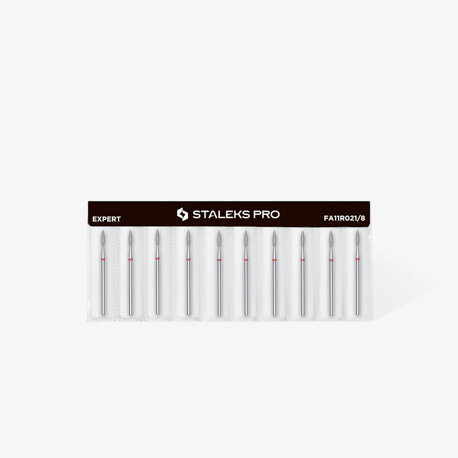 STALEKS PRO Punta diamantata Fiamma affilata anello rosso kit scarico unghie levigatura levigatrici elettriche manicure pedicure FA11R021/8