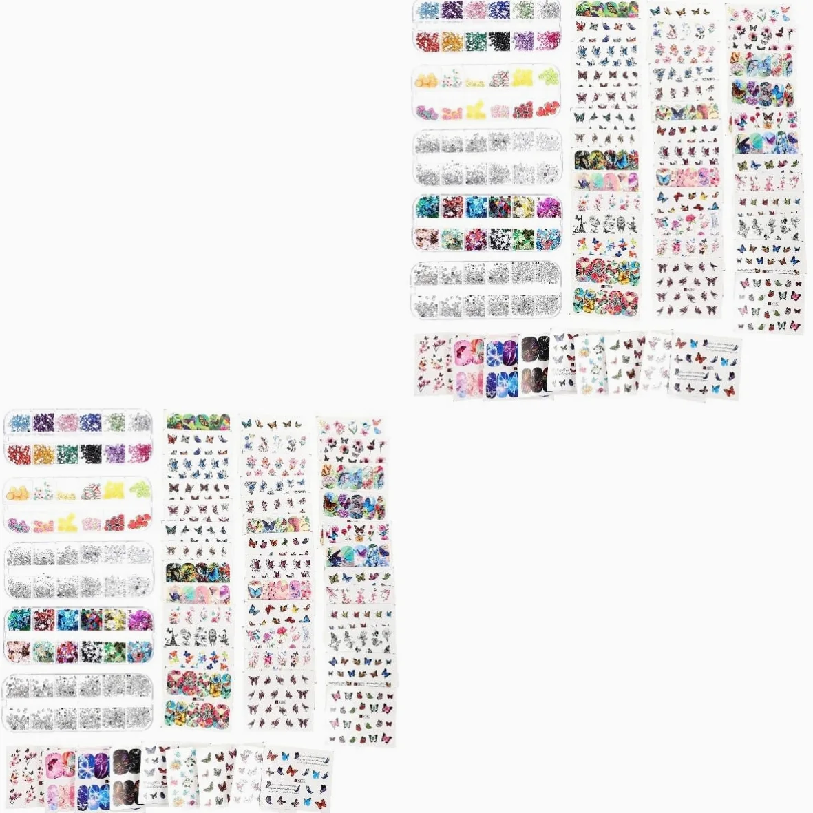 2 Set Adesivi per Unghie con Kit Decorazioni per Manicure Strumenti per Nail Art Facili Usare per Iniziare e Regali per Amiche