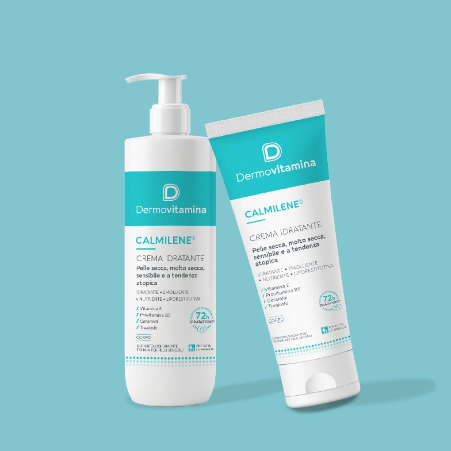 Dermovitamina Calmilene Crema Idratante 500 ml - Crema Corpo con Vitamina E e Ceramidi