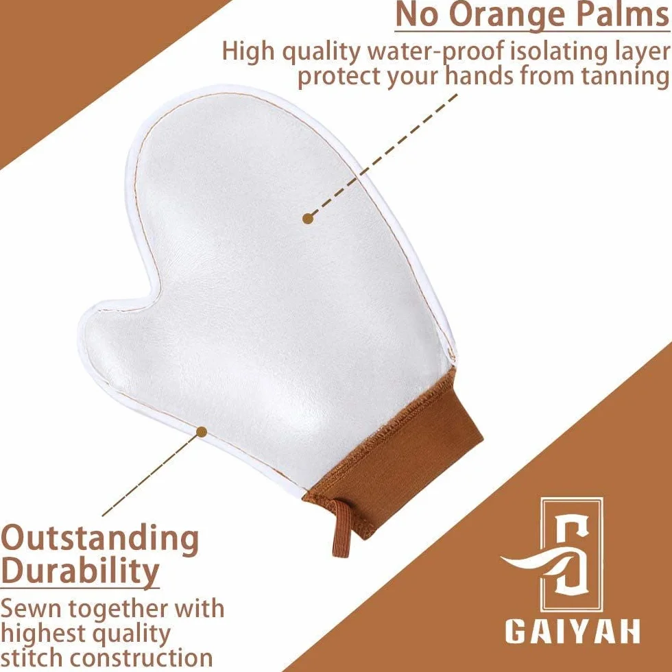 GAIYAH Applicatore Guanto Autoabbronzante - Aggiornamento Guanto da Abbronzatura Senza Sole, Self Tanning Mitt, Applicatore Abbronzatura, Autoabbronzante Guanti, Con Guanto Esfoliante e Face Mitt