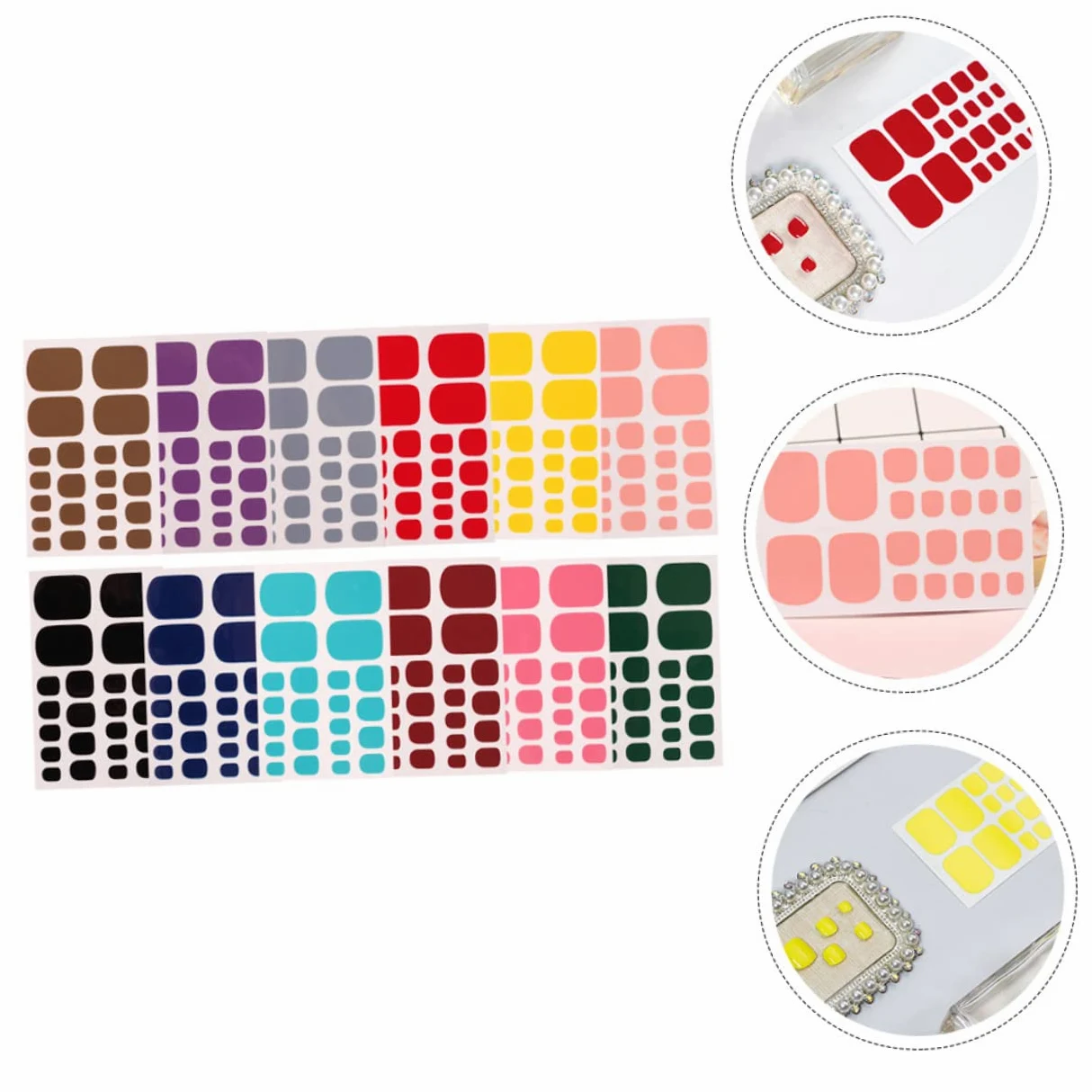 60fogli Adesivi Per Unghie Dei Decorazioni Auto-adesive Per Nail Art Facili Applicare Per Manicure e Pedicure Casa Design