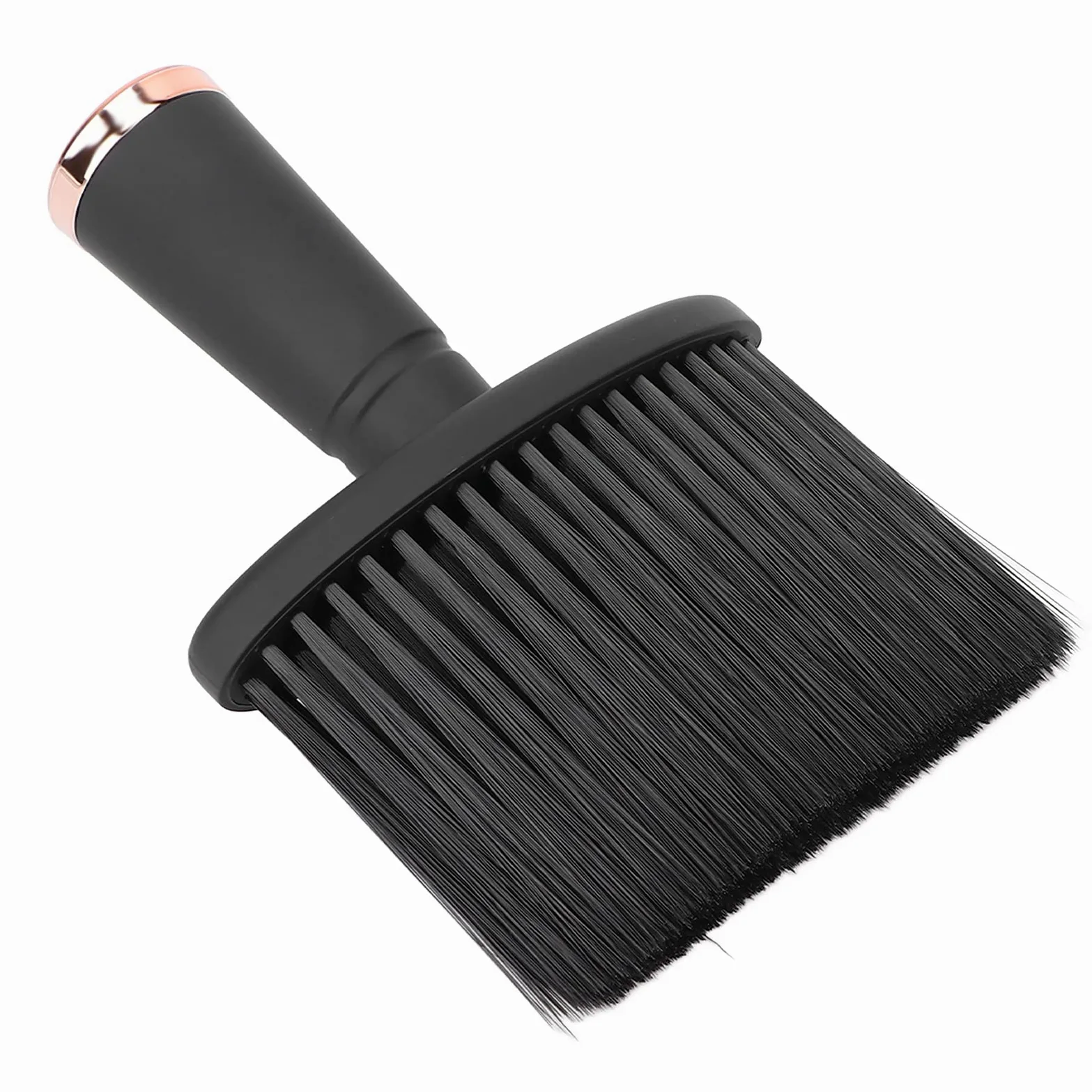 Brrnoo Spazzola per Capelli Barba Triturata in Nylon con Manico Nero Satinato a Setole Ordinate per Uso Domestico Barbiere