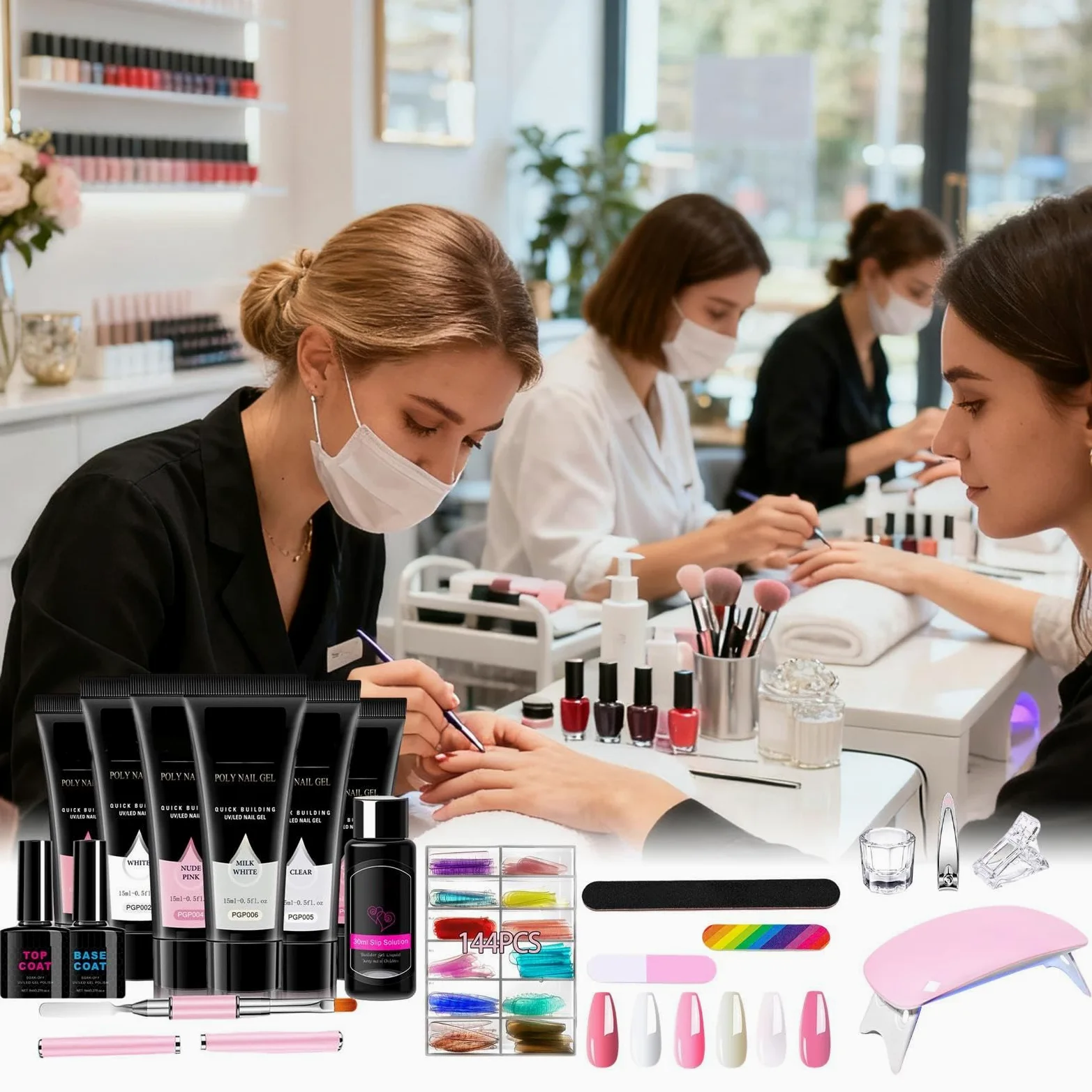 Kit Gel per Ricostruzione Unghie Strumento Manicure Leggero e Portatile | Gel di Finitura Professionale per Unghie Ideale per Viaggi, Casa, Ufficio, Scuola - Regalo per Fidanzata, Moglie, , Sorell